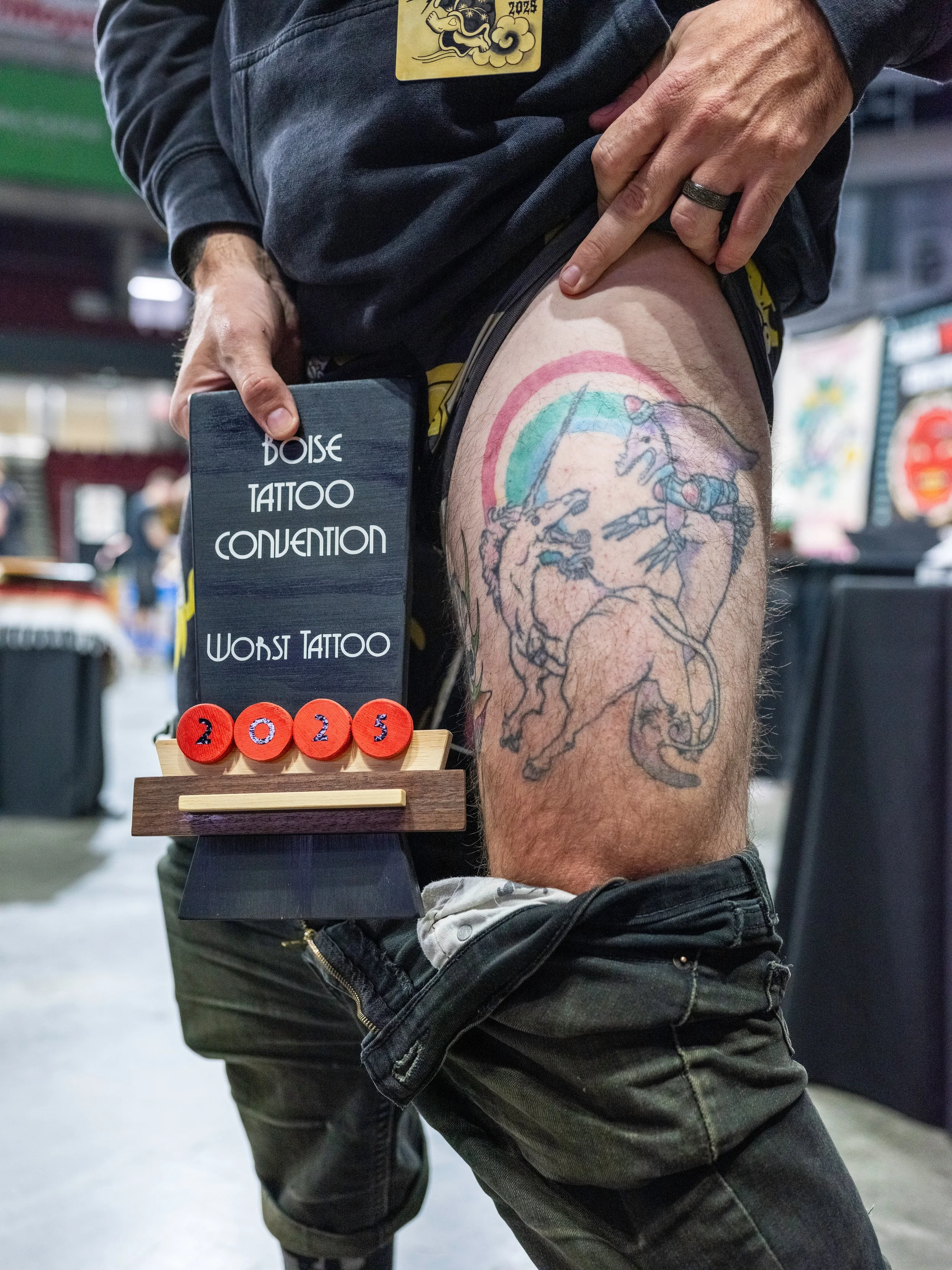 Saturdays winner of Worst Tattoo! Photo by Nick Hedden @gemstatephoto