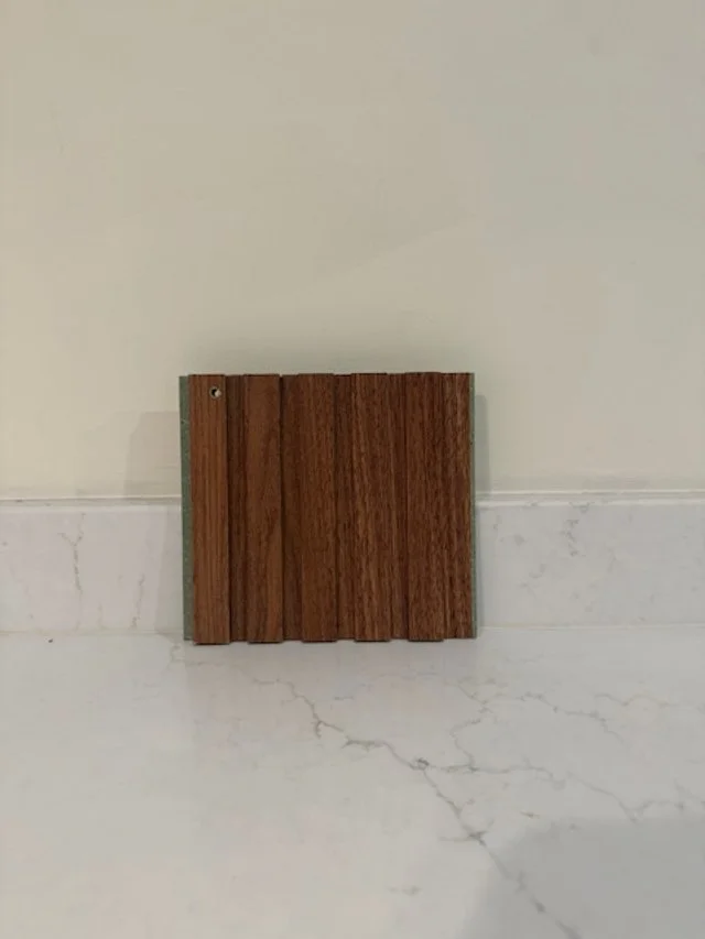 Dark Oak Wrapped MDF Reeded Wall Panelling