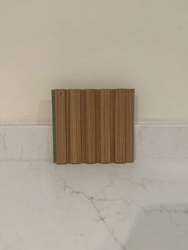 Light Oak Wrapped MDF Reeded Wall Panelling