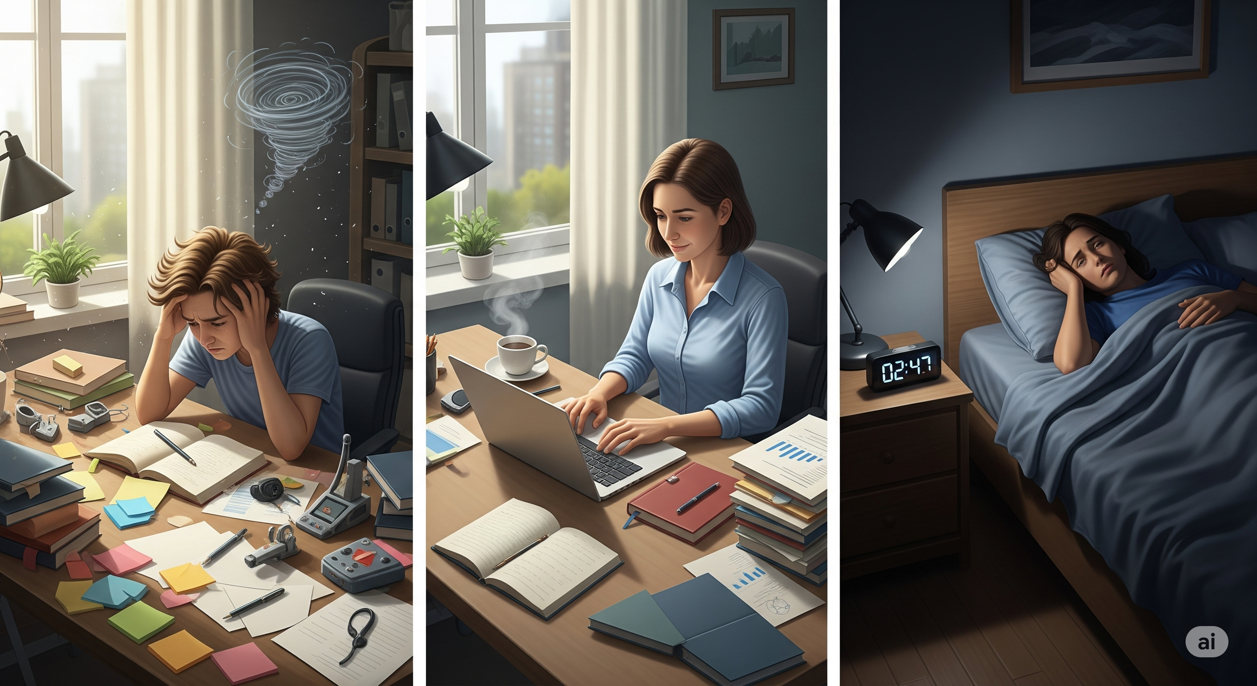 picture showing various presentations of ADHD symptoms at different times of the day