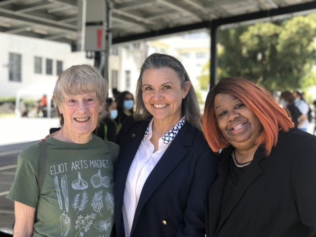 At the Eliot Science Night with Dr. Elizabeth Pomeroy and Trustee Michelle Richardson Bailey