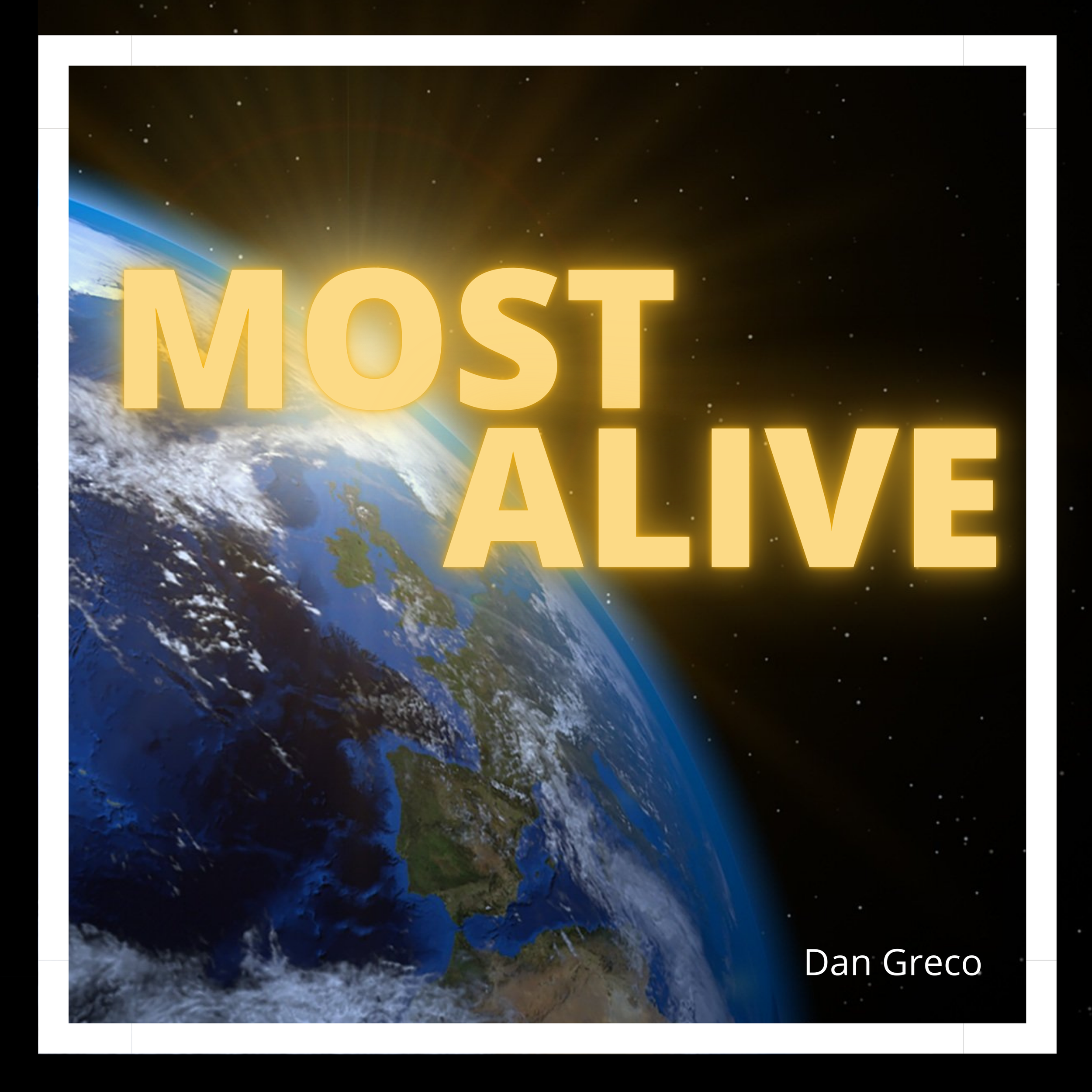 The Most Alive podcast's original cover art, showing how the brand has a unifying worldview.