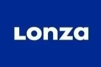 Lonza logo on blue background