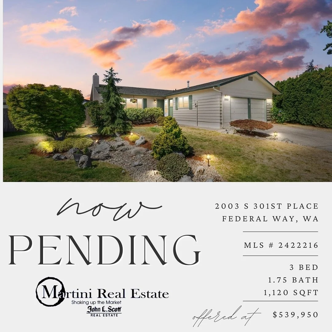 ✨🍸PENDING 🍸✨

Congratulations to our buyers on the pending sale of this adorable Federal Way rambler! Our clients have diligently prepared to purchase a home and were able to present a strong offer that out beat multiple offers 👏 We are thrilled f