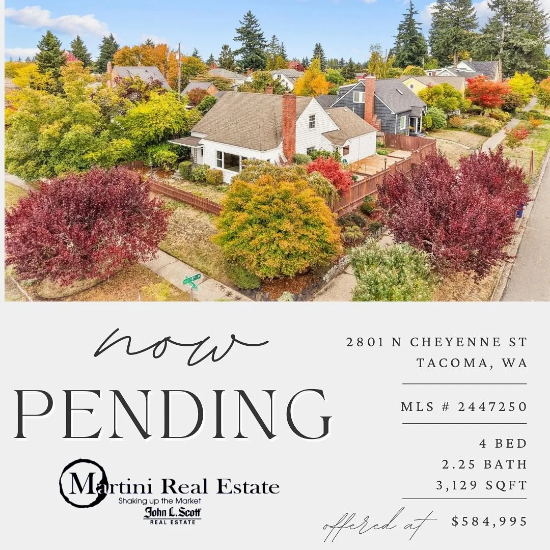 ✨🍸PENDING 🍸✨

Congratulations to our seller on the pending sale of his North Tacoma gem! After just 1 day on the market, we received multiple offers with very favorable pricing and terms that our client was happy to accept! We look forward to a smo