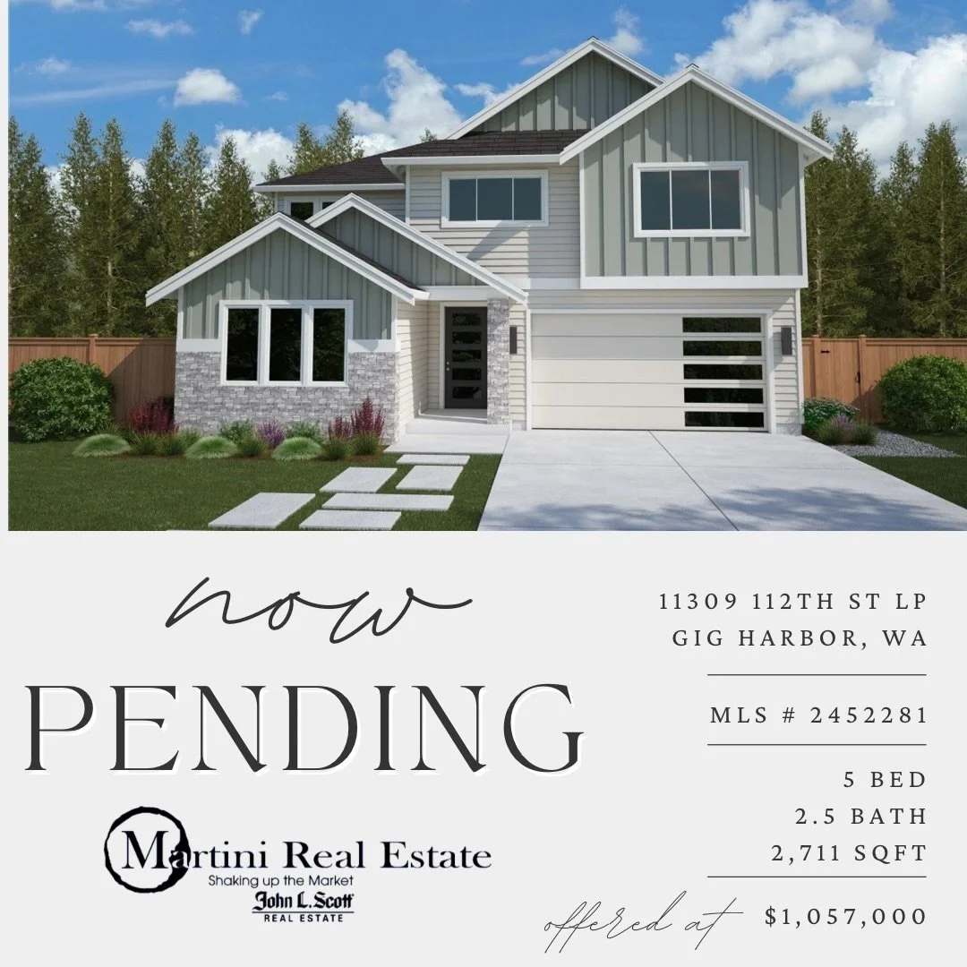✨🍸PENDING 🍸✨

Congratulations to our buyers on securing this Gig Harbor new build to be completed in late summer! Our clients are excited to be able to customize the home to their liking and have the time to prepare their current home for the marke