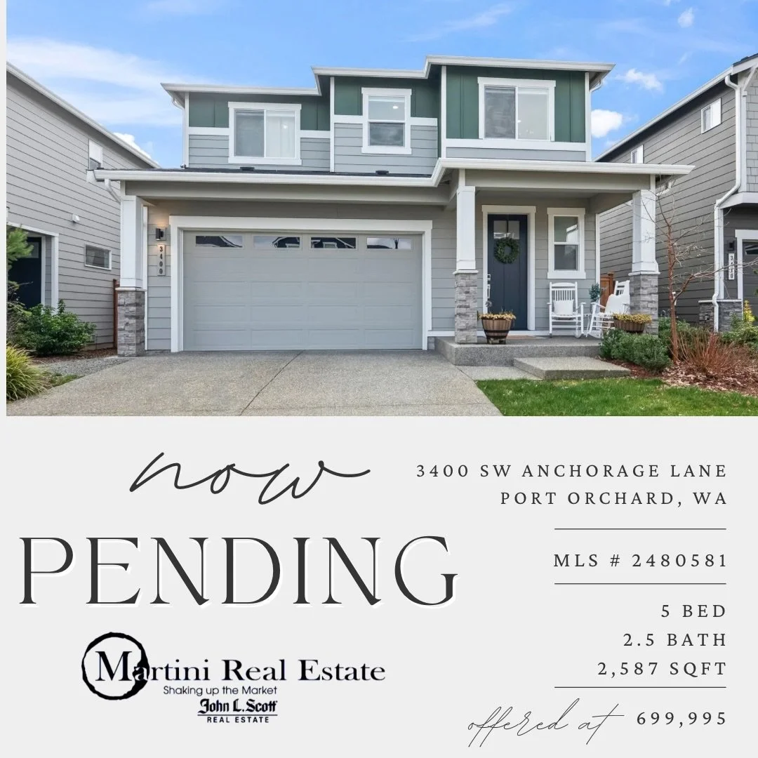 ✨🍸PENDING 🍸✨

Congratulations to our sellers on the pending sale of their lovely McCormick Village home in Port Orchard! We are thrilled for our clients to close this chapter in Washington and begin the house hunting back in Canada! 🇨🇦 Now onto a