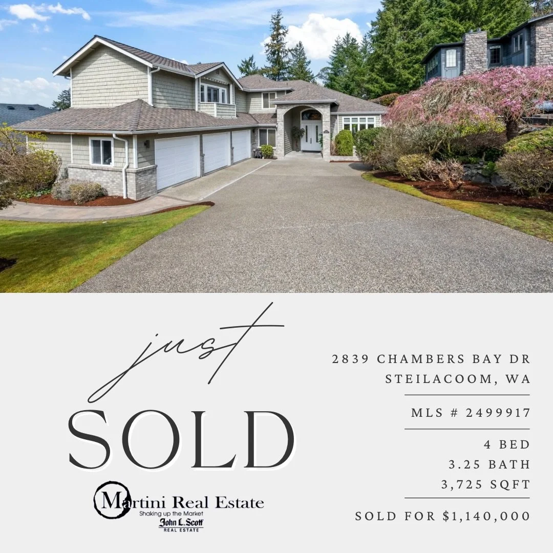 ✨🍸SOLD🍸✨

Congratulations to our seller on the closing of his lovely Steilacoom family home 🙏 It was such a pleasure being able to work with you, and we wish you all the best on this next chapter. The new owners are very lucky to call this beautif