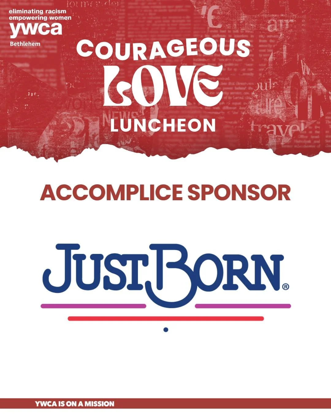 A sweet shoutout to our Accomplice Sponsor, Just Born Quality Confections! 🍬 🧡 Your support helps advance the YWCA&rsquo;s mission to empower women, eliminate racism, and strengthen our community. #ywcabethlehem