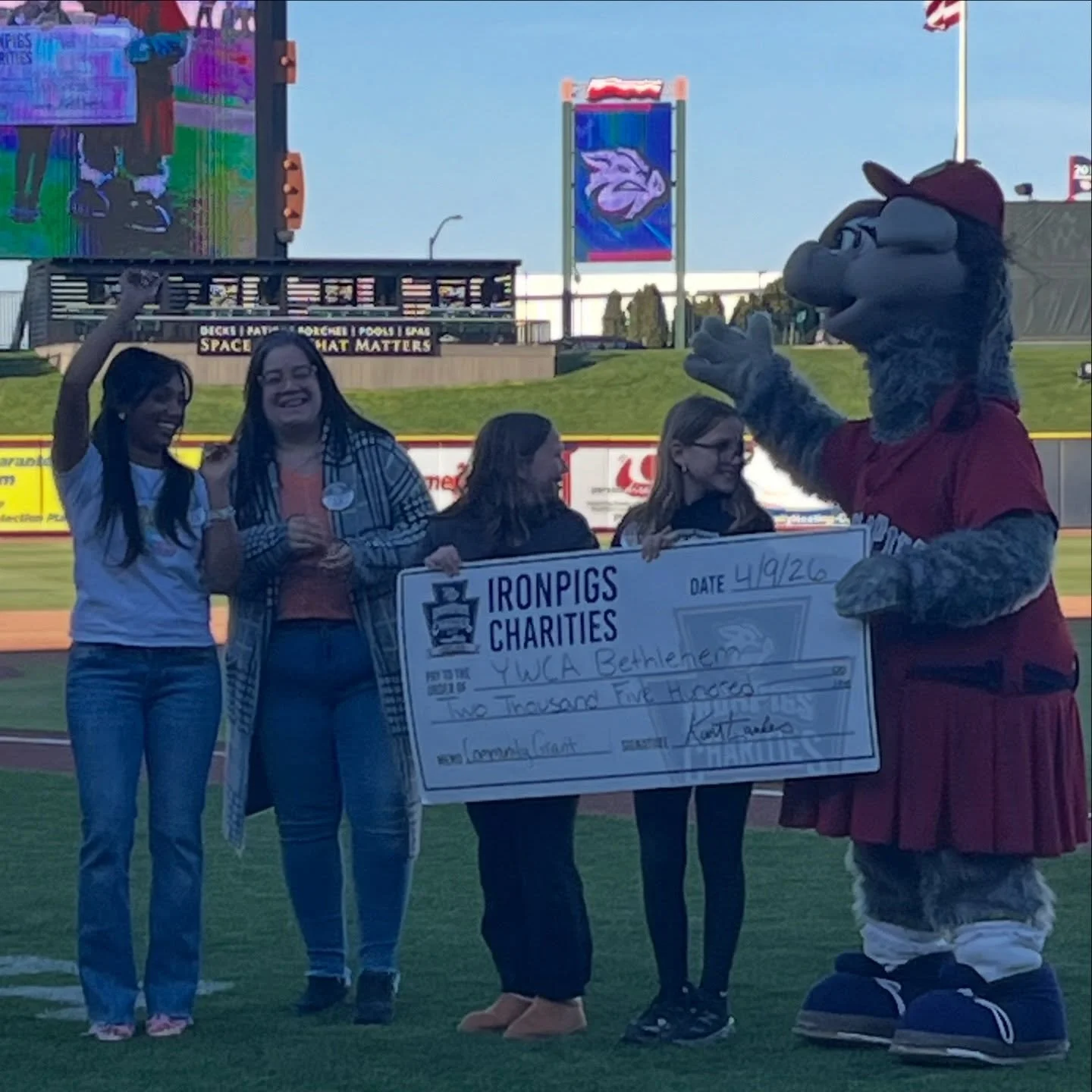 Thank you to Iron Pigs Charaties @lhvironpigs for supporting our Youth Empowerment programs!! ⚾️🧡 We had some of our awesome TechGRYLS join us today at the baseball game and we are having a blast!