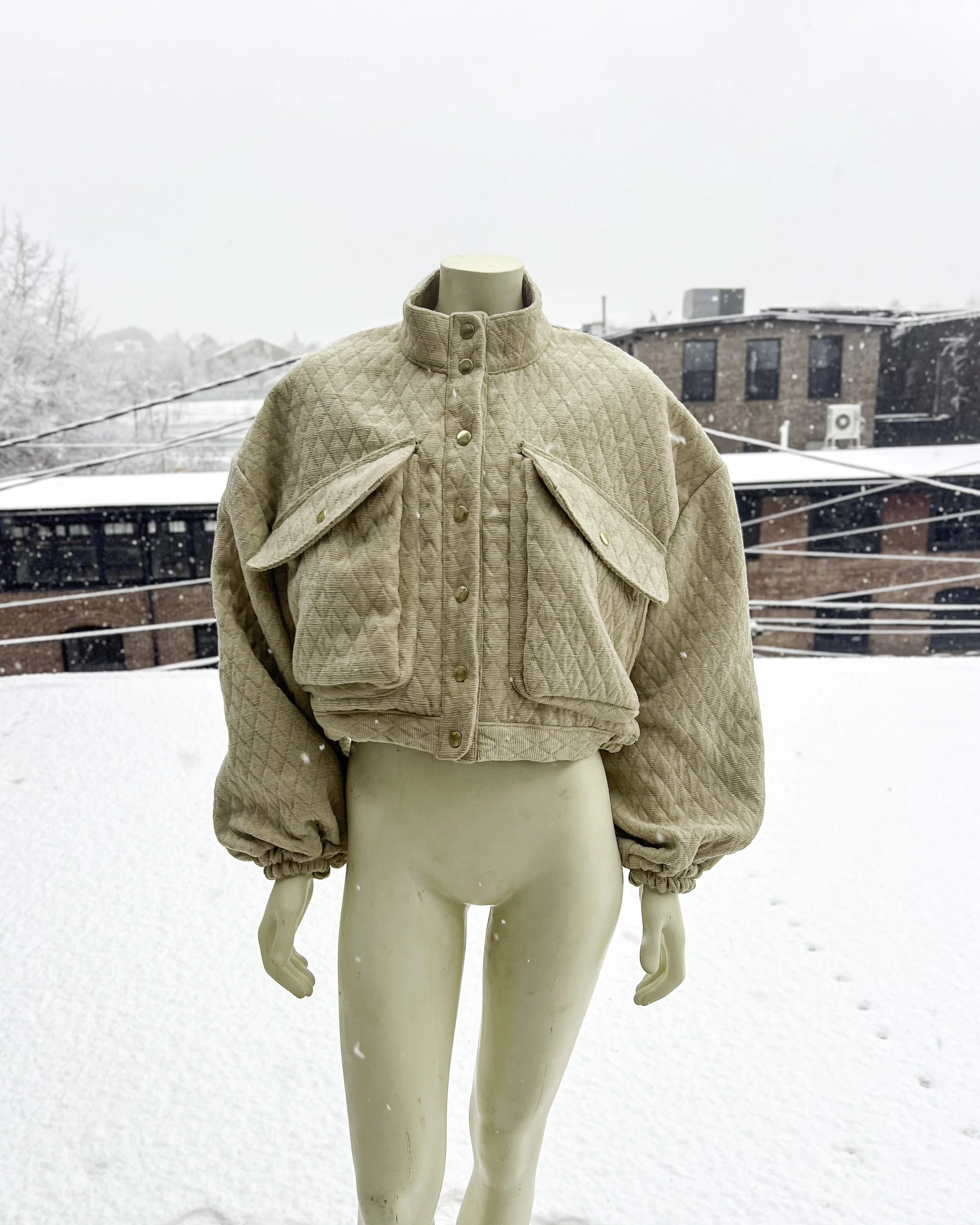 Tan Upholstery Crop Coat