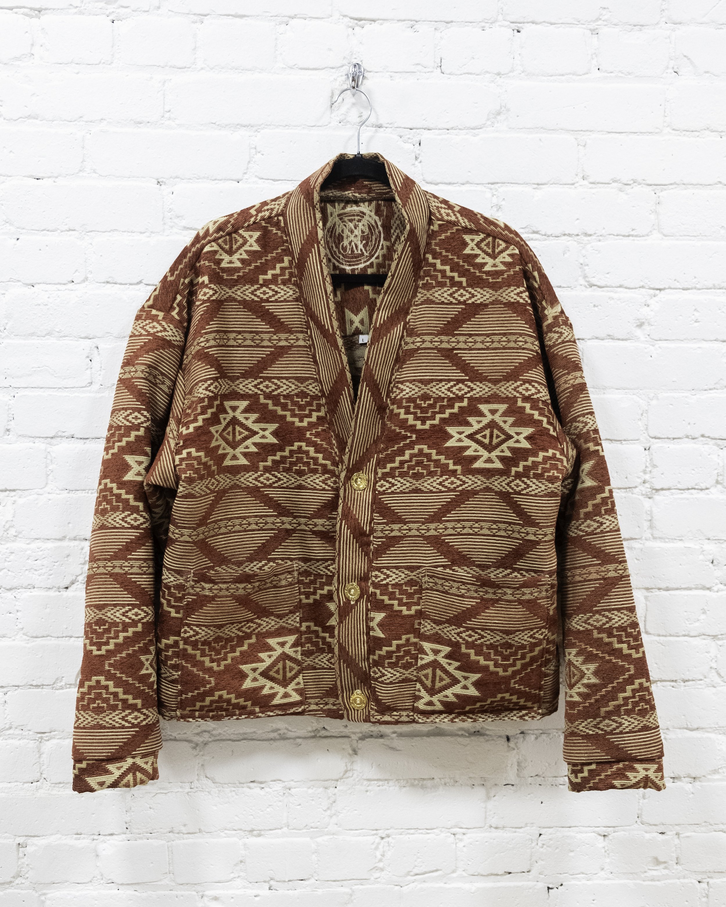 Aztec Pattern Red & Gold Cardigan