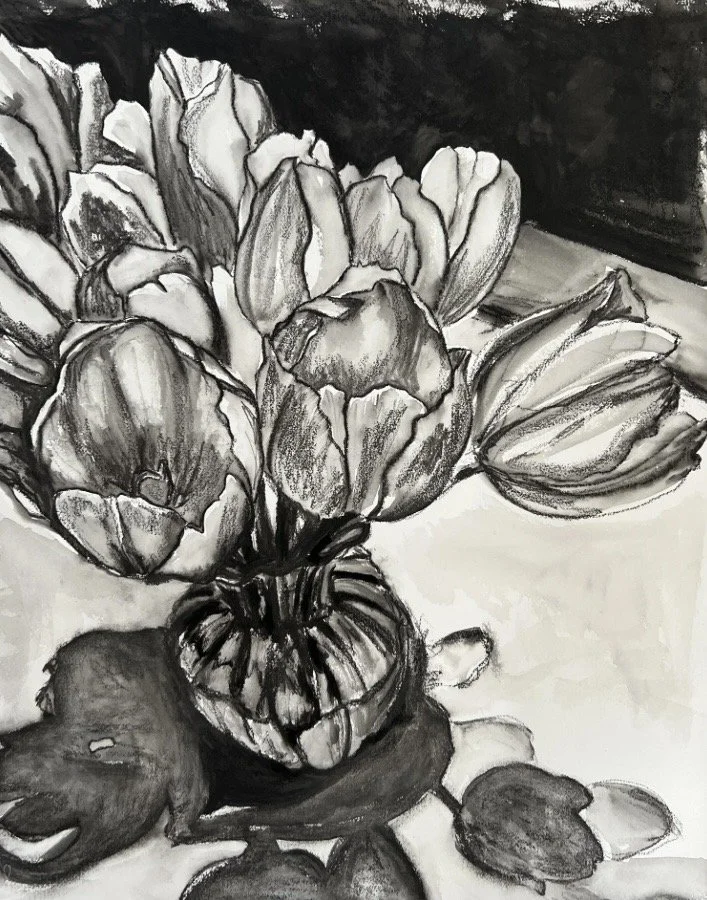 Tulip Contrast, 2023. Water soluble graphite on paper, 28"x22"

$250.00
