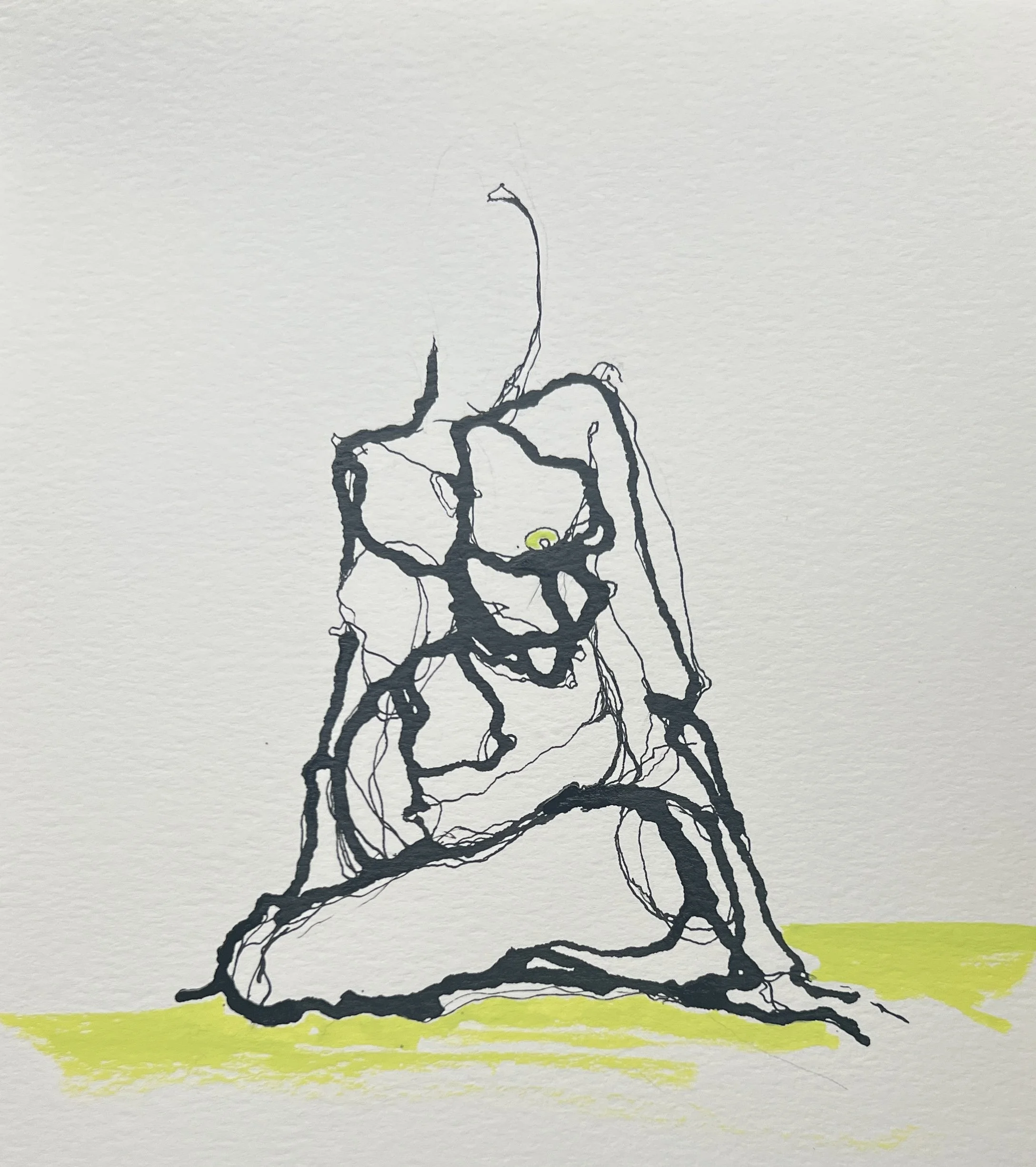 Nude, 2025. mixed media on paper - 
8 1/2" x 12" on paper

$125.00