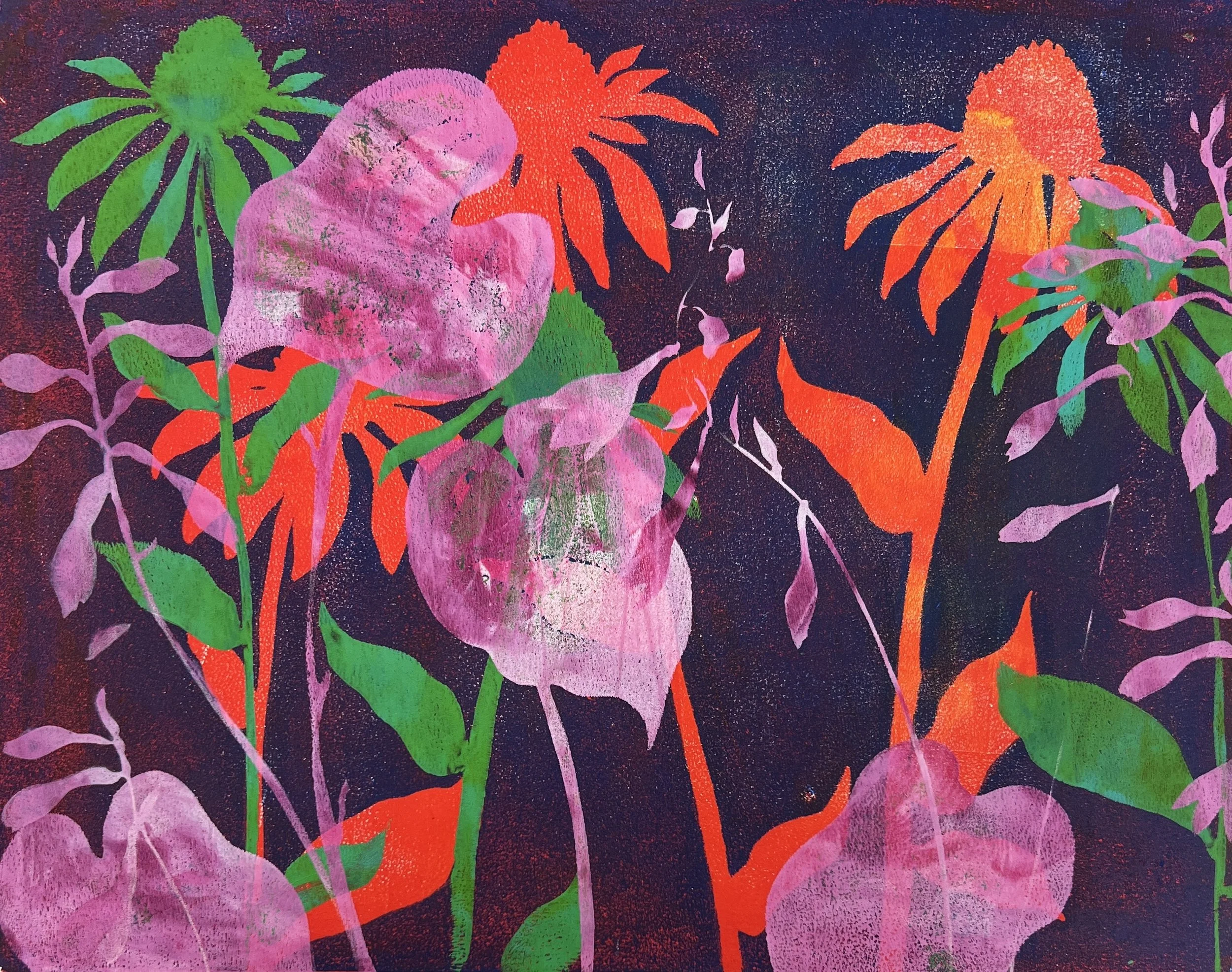 Pink Hosta Emphasis , 2026. Mono print on paper
15" x 19"

$275.00