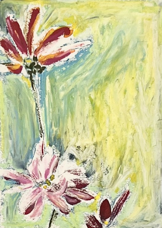Blazing Heat, 2023. Mixed media on paper,
8.5" x 6.5"
$200.00