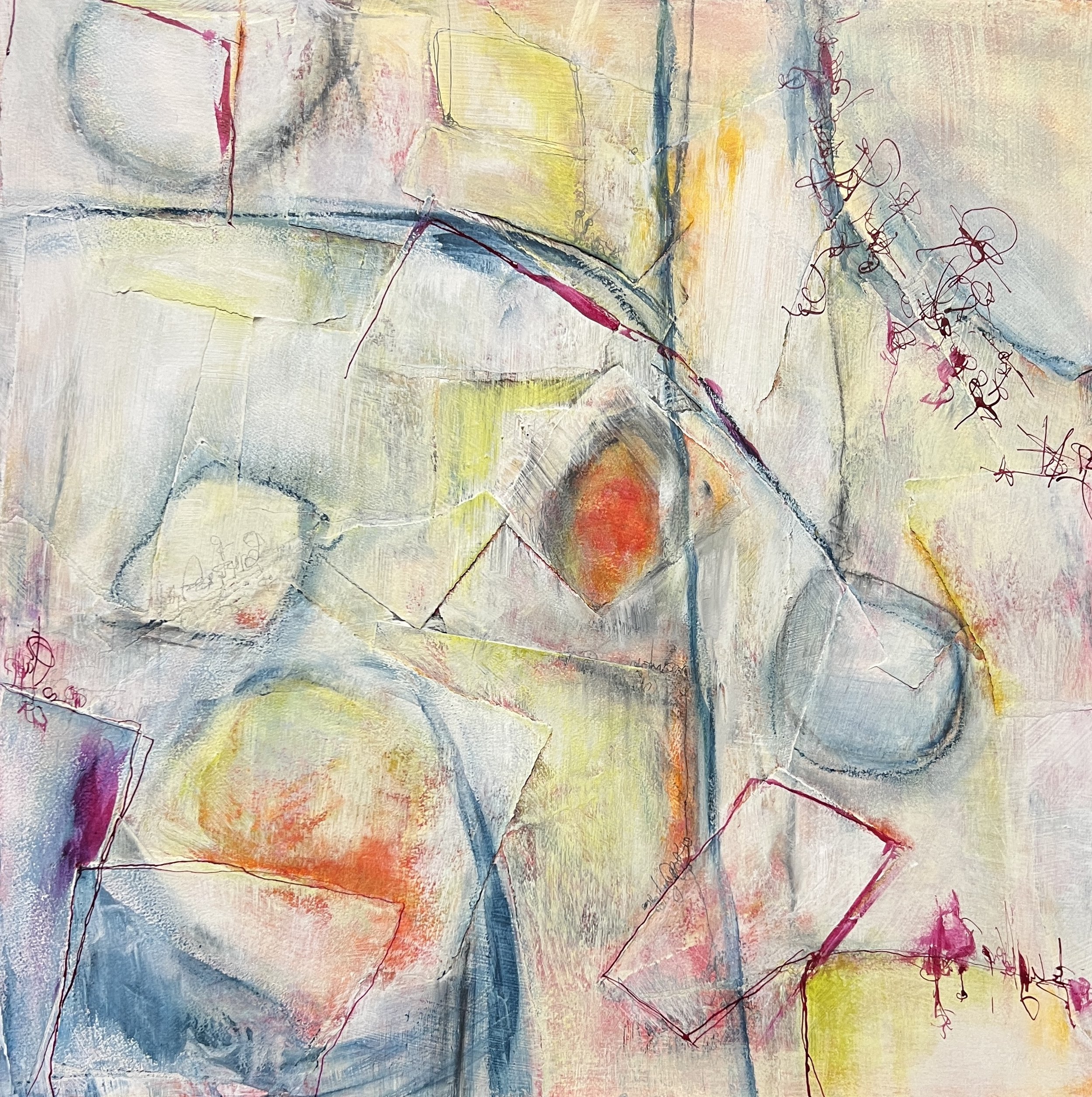 They Don't Want That, 2025.  Acrylic and mixed media, paper mounted on wood panel. 
20" x 20"

$450.00