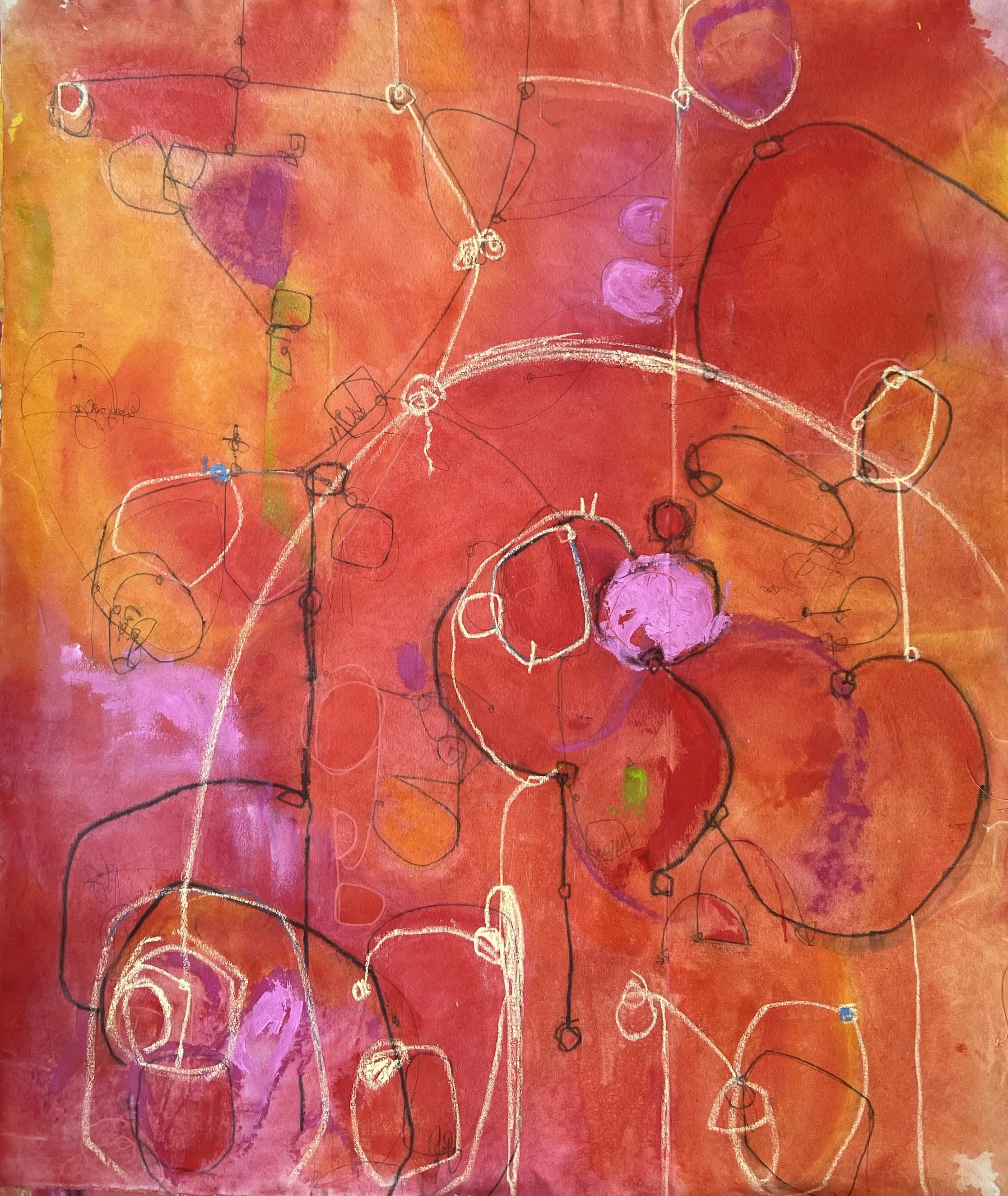 Licking The Iron, 2026.  Mixed media on unstretched canvas
52" x 59"

$3000.00