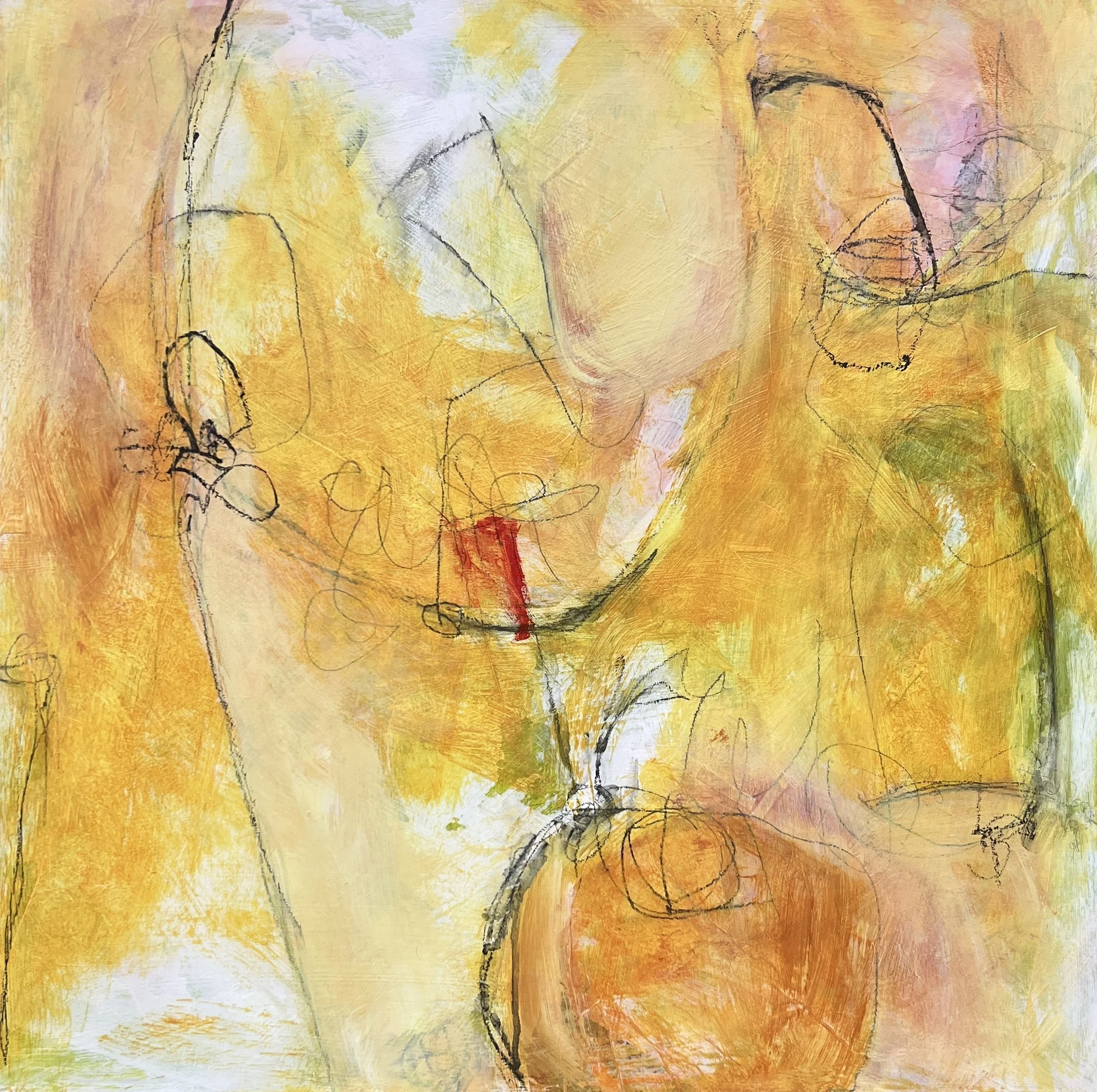 Lingering Thoughts, 2026.  Acrylic and oil pastel,  on wood panel. 
20" x 20"

$650.00