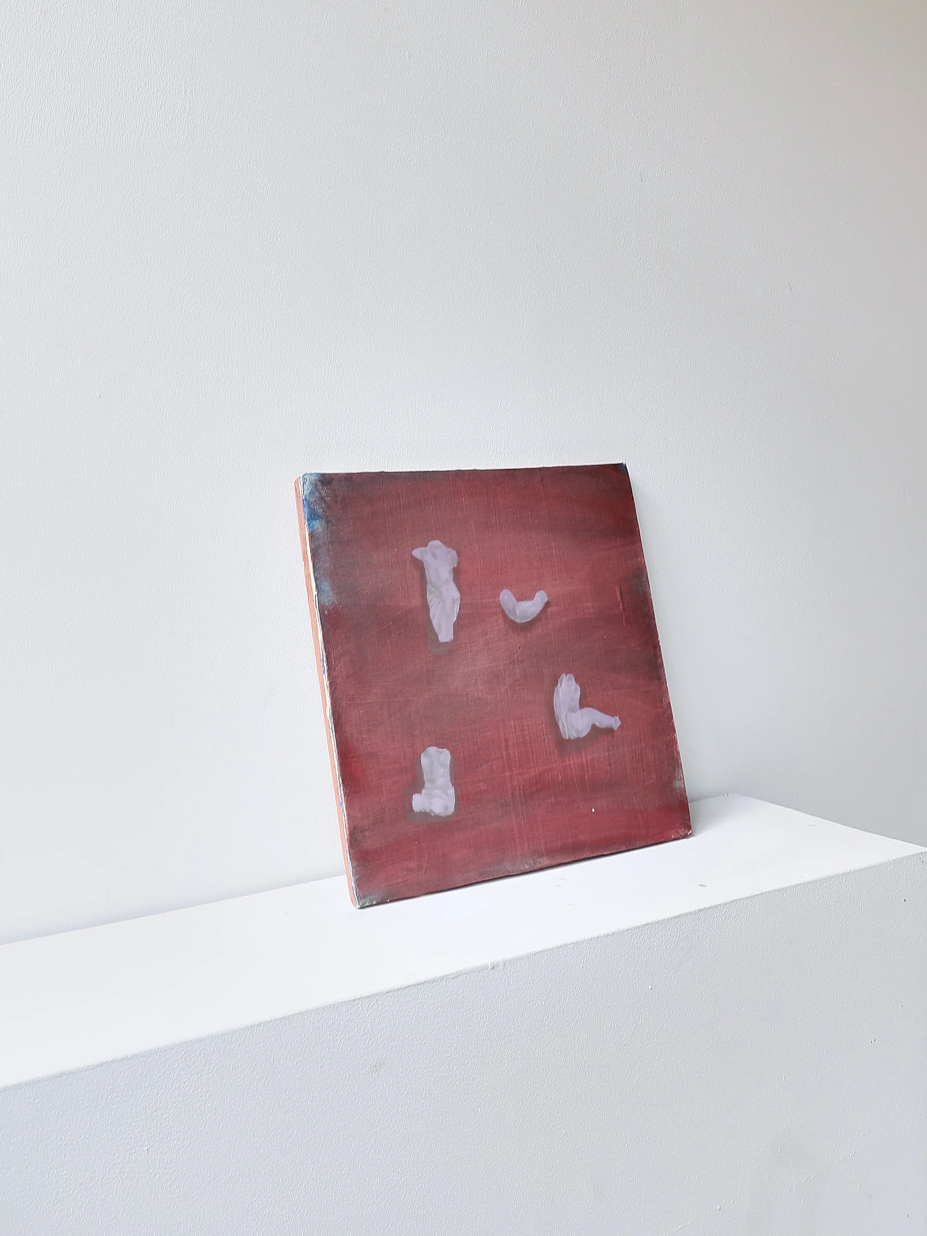 Oil painting on terracotta tile by Xie Fan