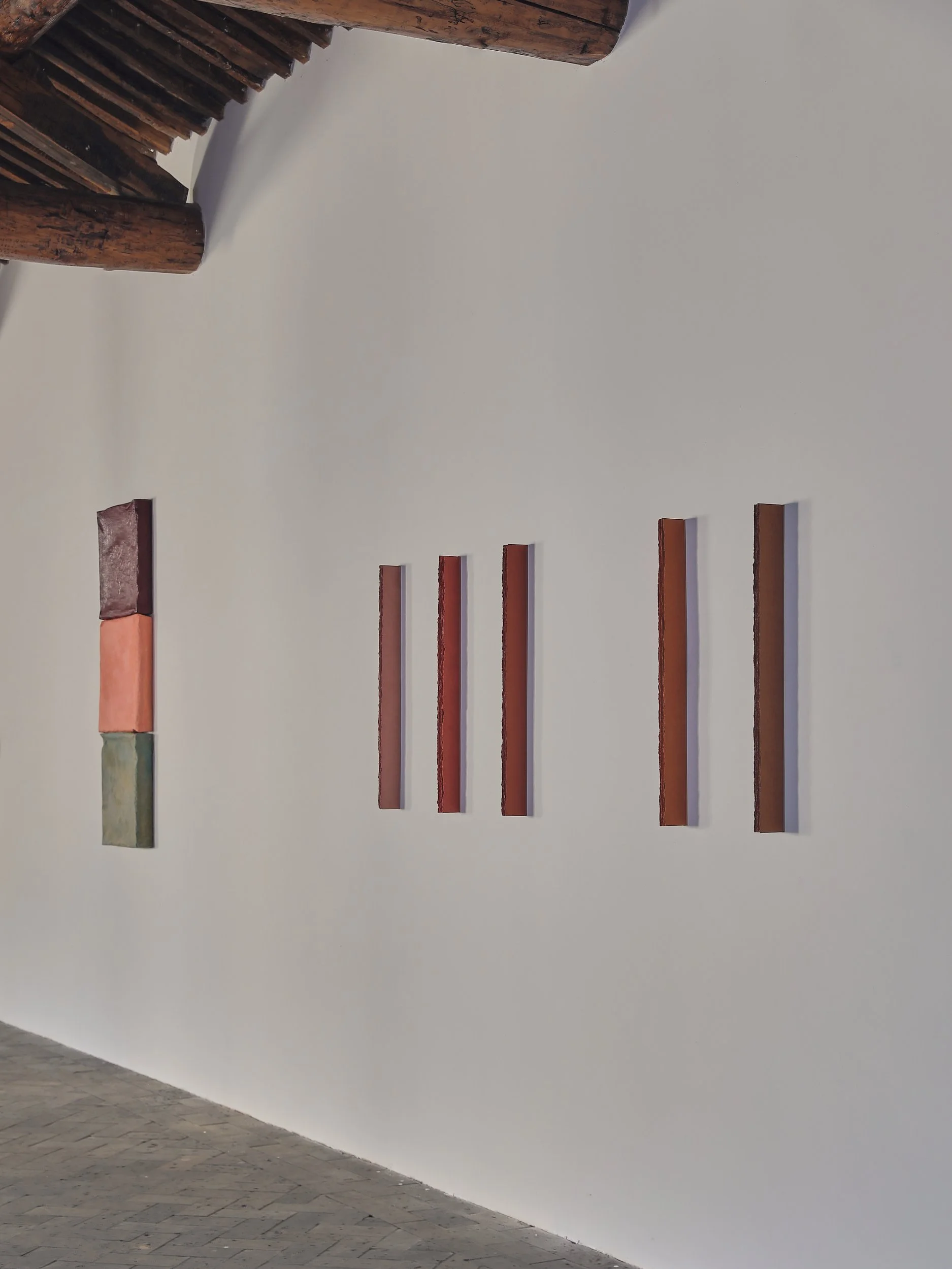 exhibition view at space of time gallery , artworks by Lucinda Burgess (UK) and Ni Zhiqi (china)