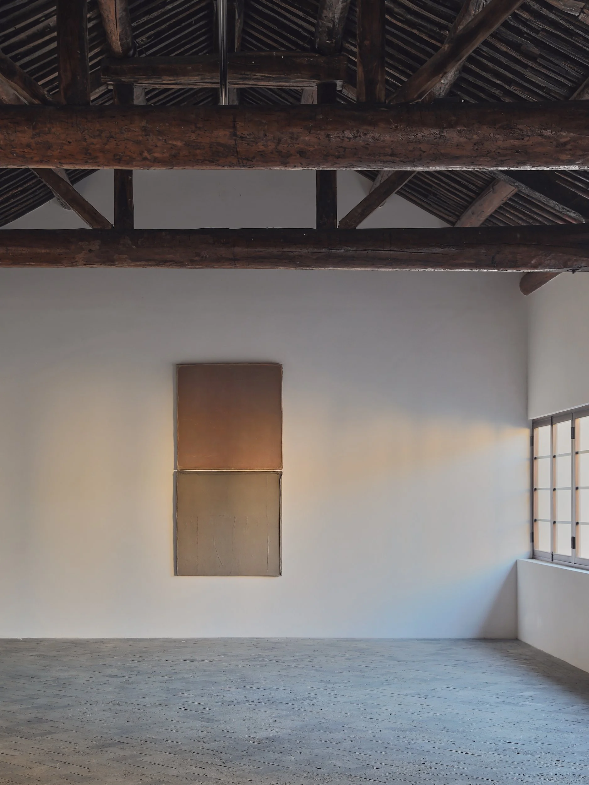 exhibition view at space of time gallery , artworks by Lucinda Burgess (UK) and Ni Zhiqi (china)