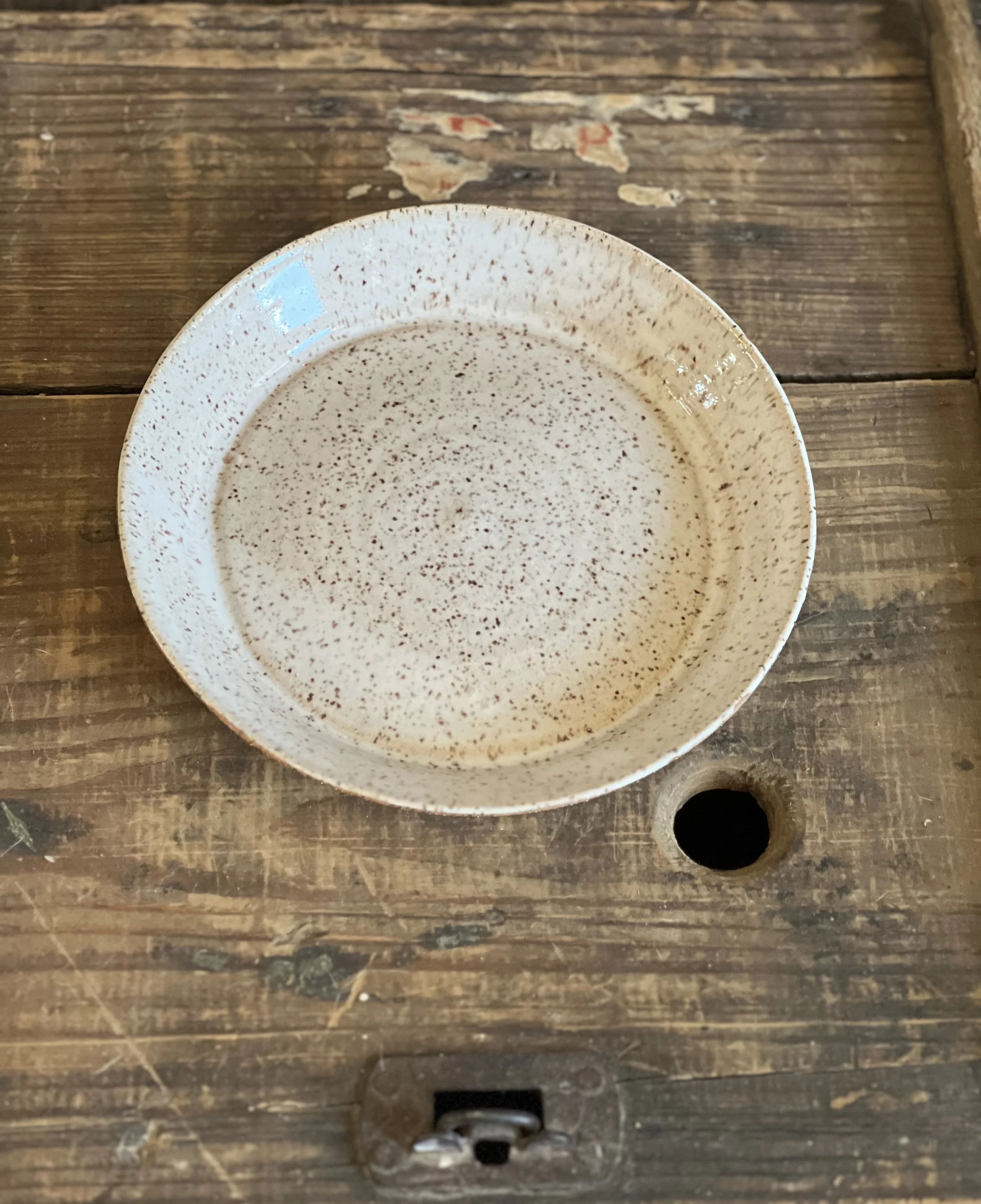 Quirky Speckled Stoneware Snack Plate