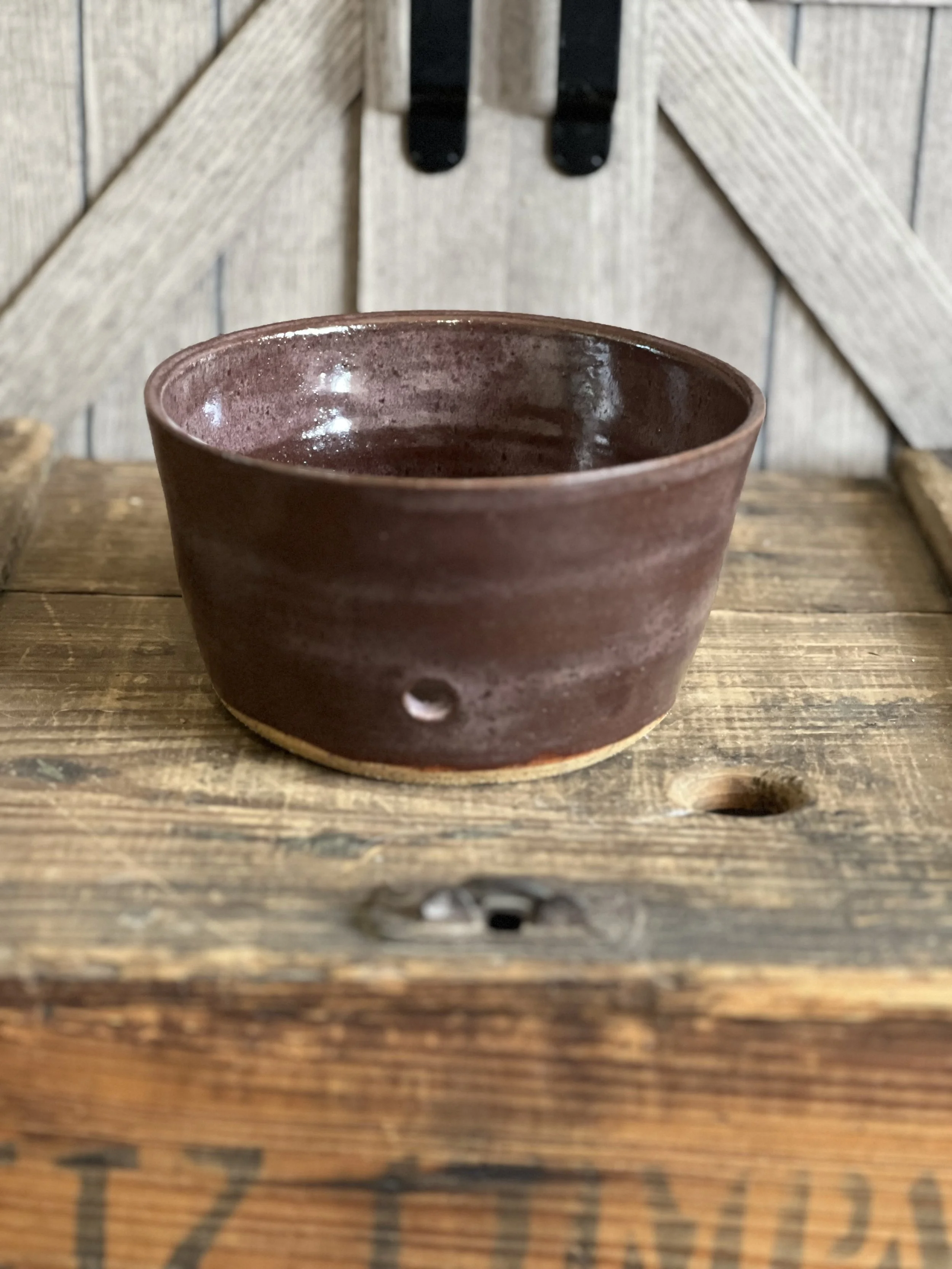 Smokey Red Wine Ceramic Yarn Bowl