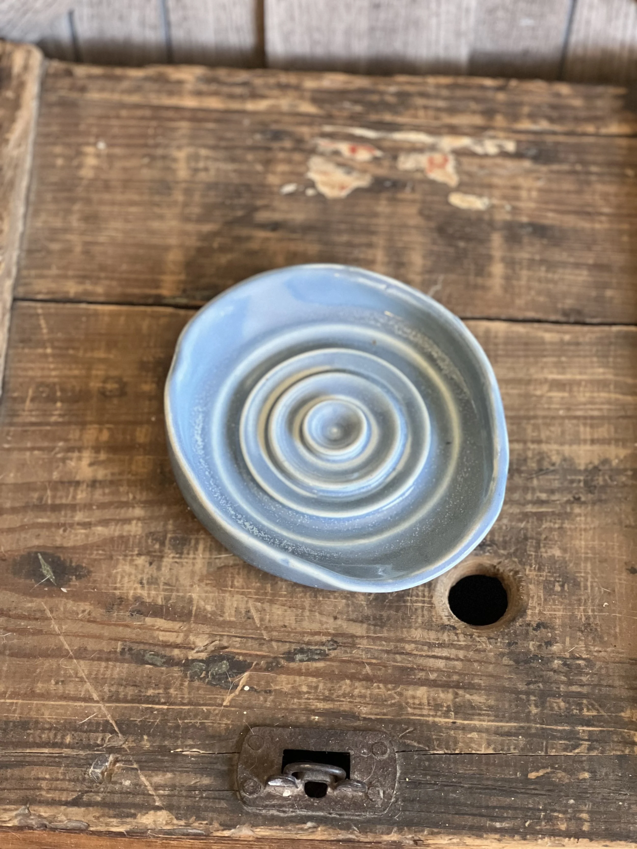 Frost Blue Swirl Ceramic Soap Dish