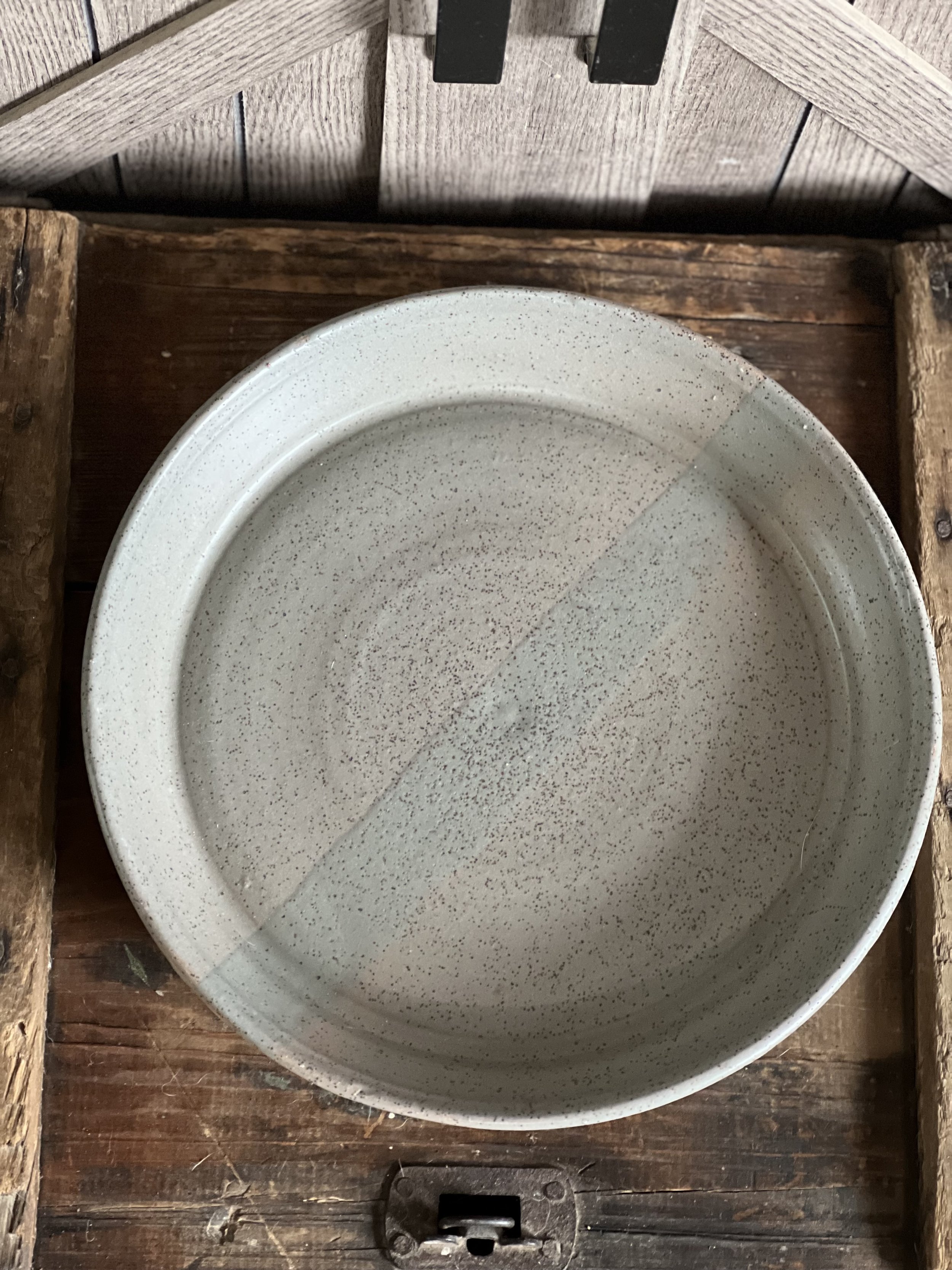 Speckled Slate Grandeur: Large Stoneware Serving Platter