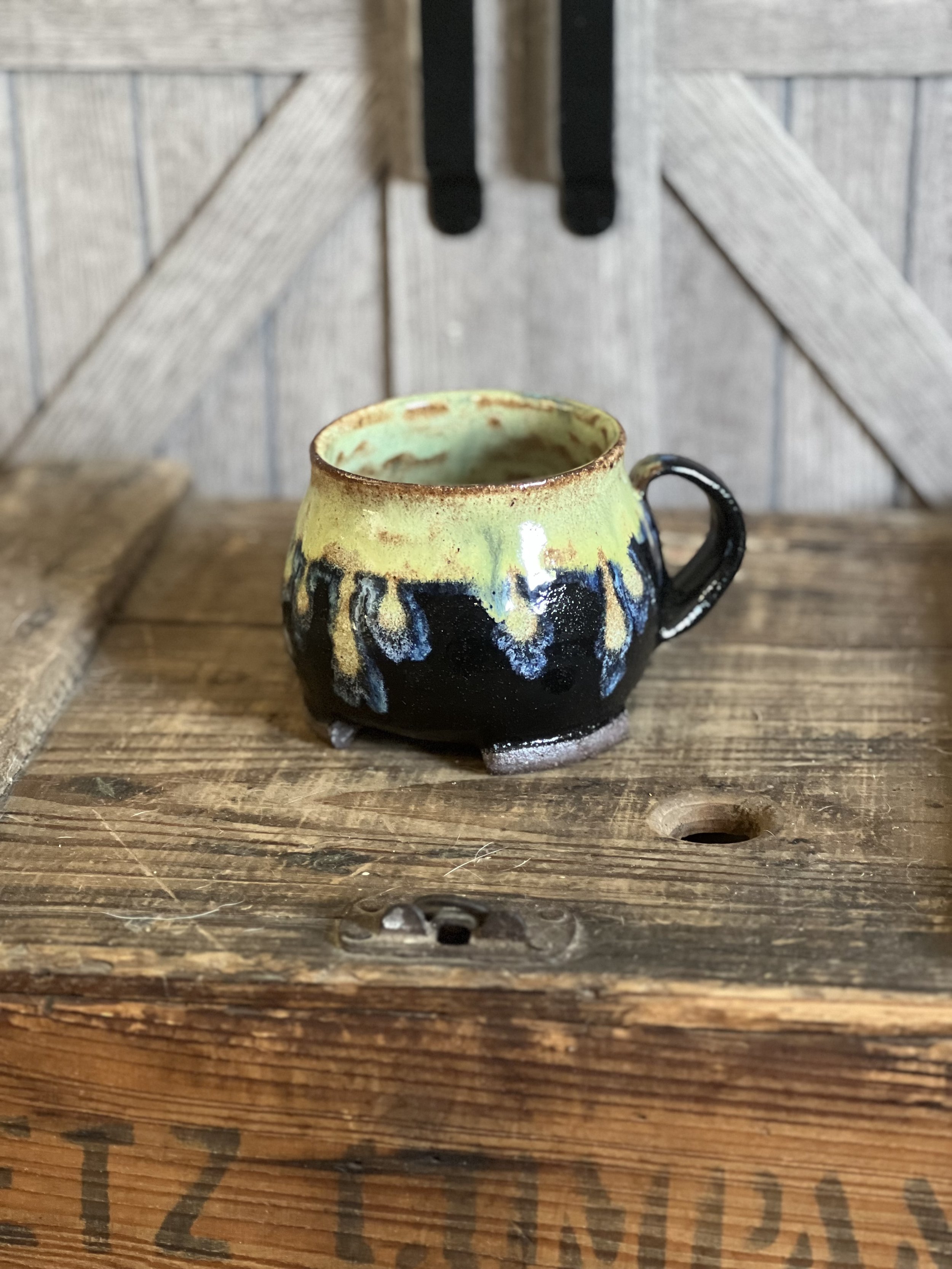 Witch's Cauldron Mug with Ghoulish Green Glaze
