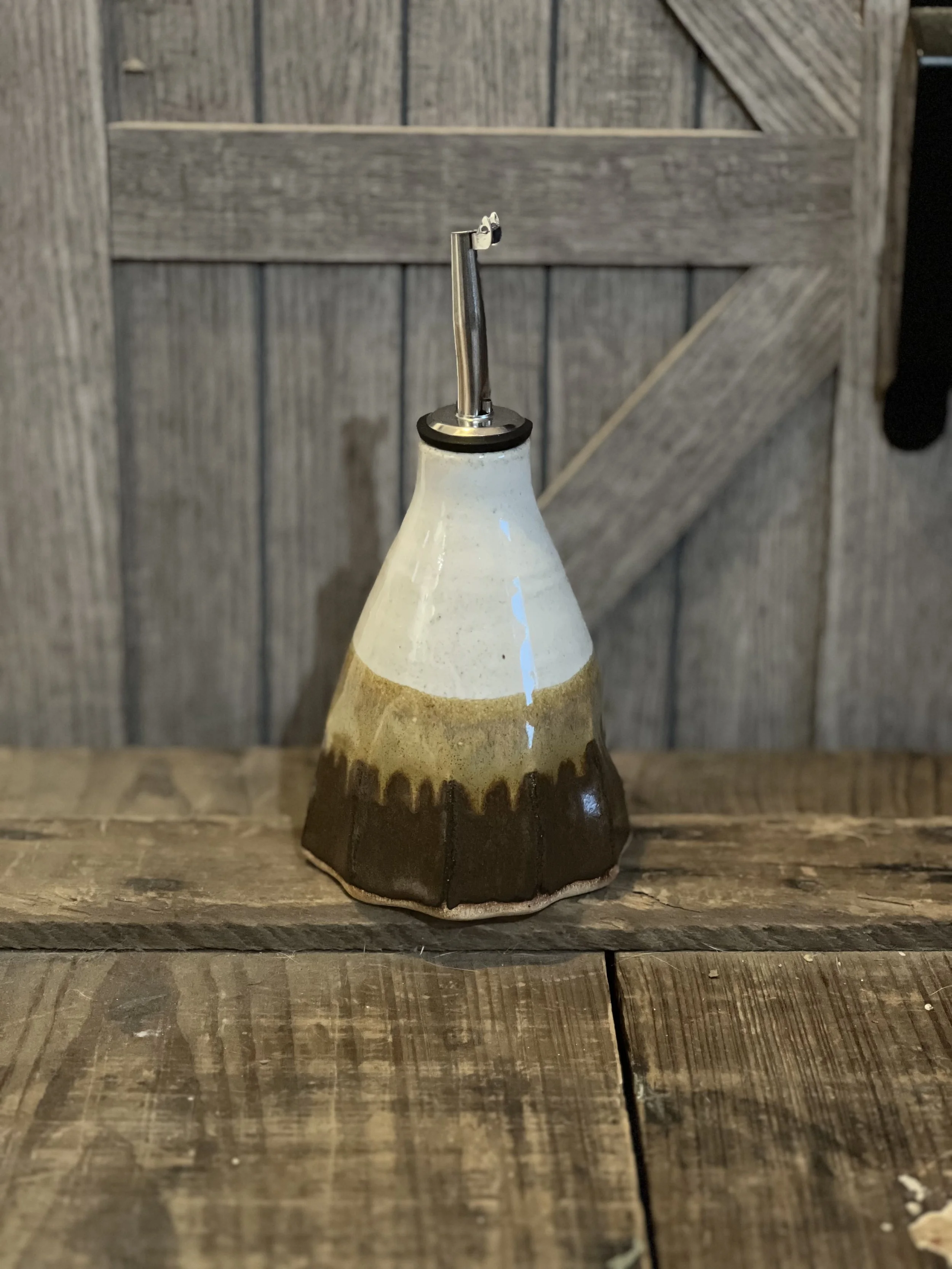 Vintage Charm Stoneware Oil/Vinegar Bottle