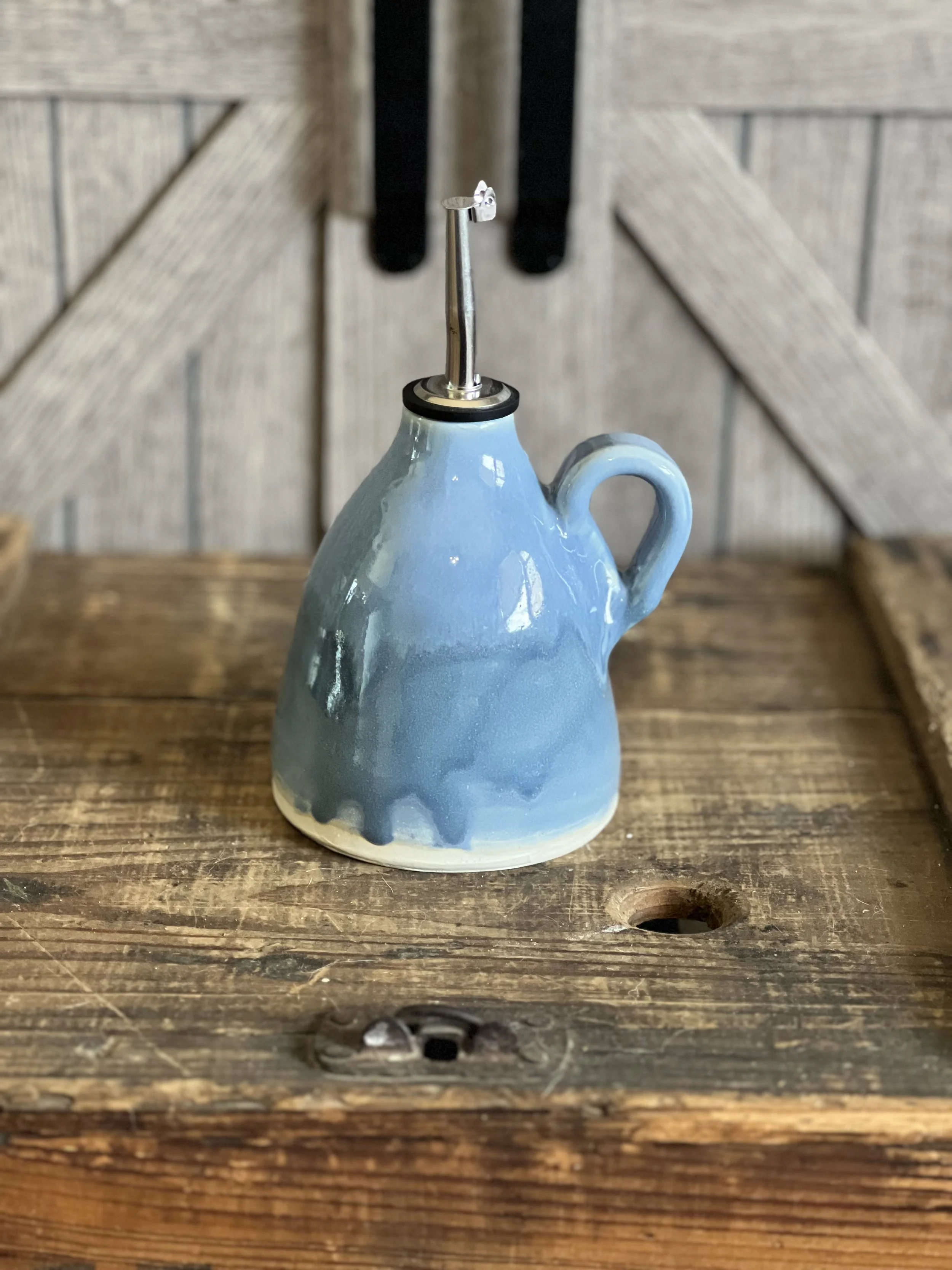 Blue & White Artisan Oil and Vinegar Bottle
