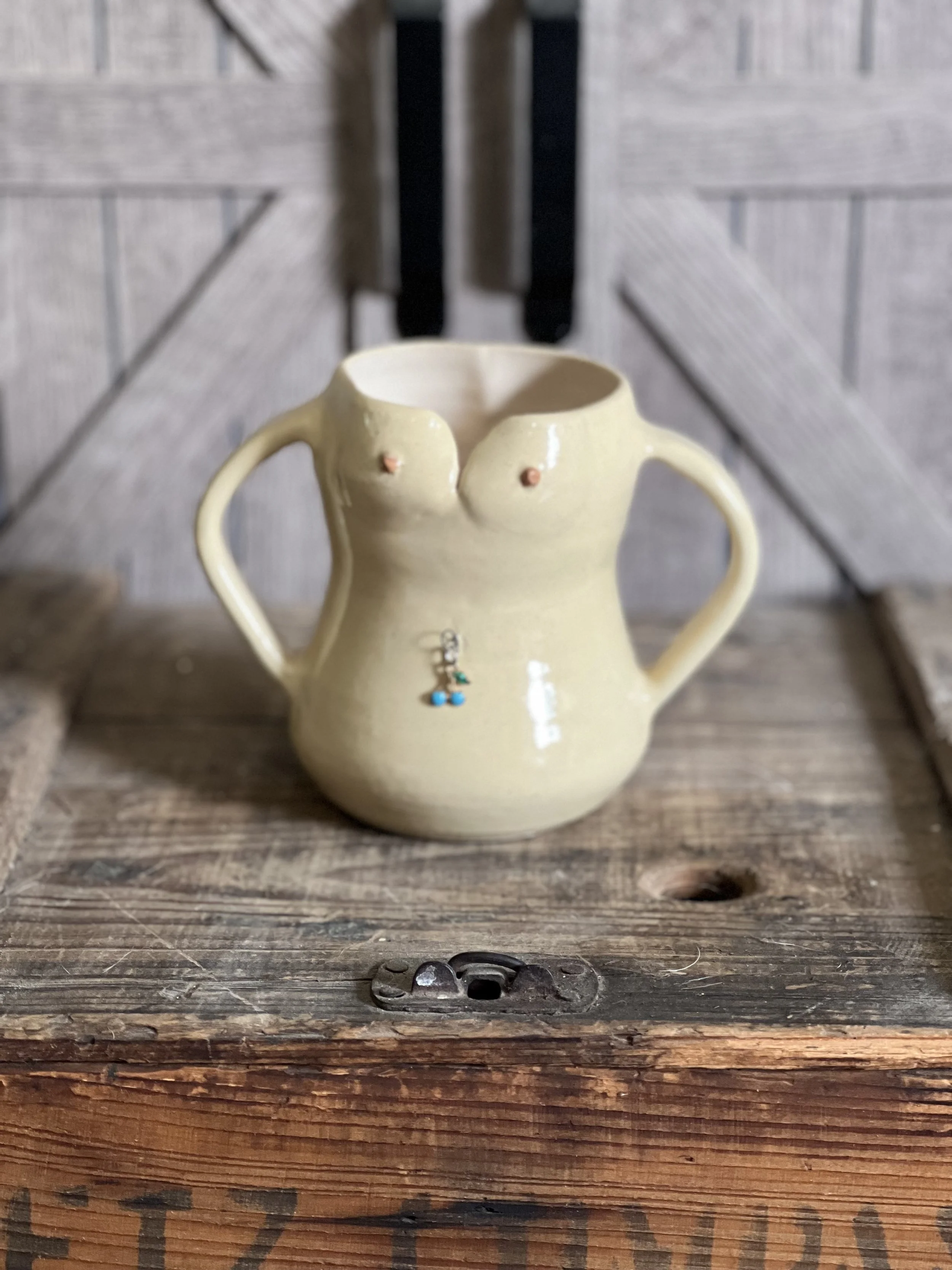 Cheeky Cherry Stoneware Planter