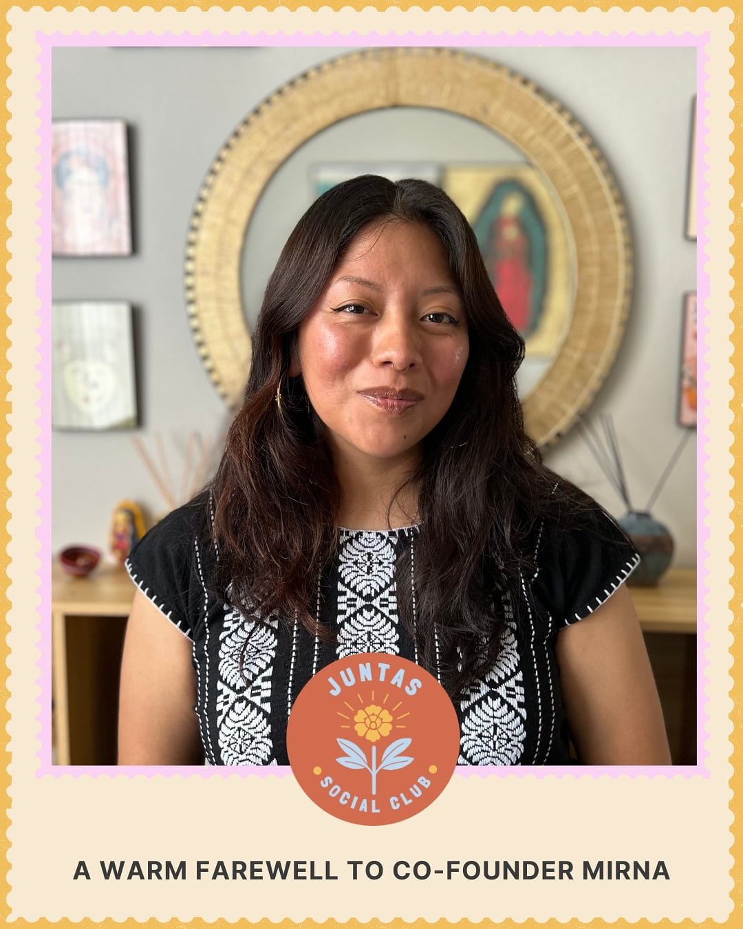 After co-creating this community with heart, vision, and deep intention, our beloved co-founder Mirna Martinez is stepping into a beautiful new season; motherhood, and lovingly passing the torch.

Mirna helped bring Jefas con Libros to life as a spac