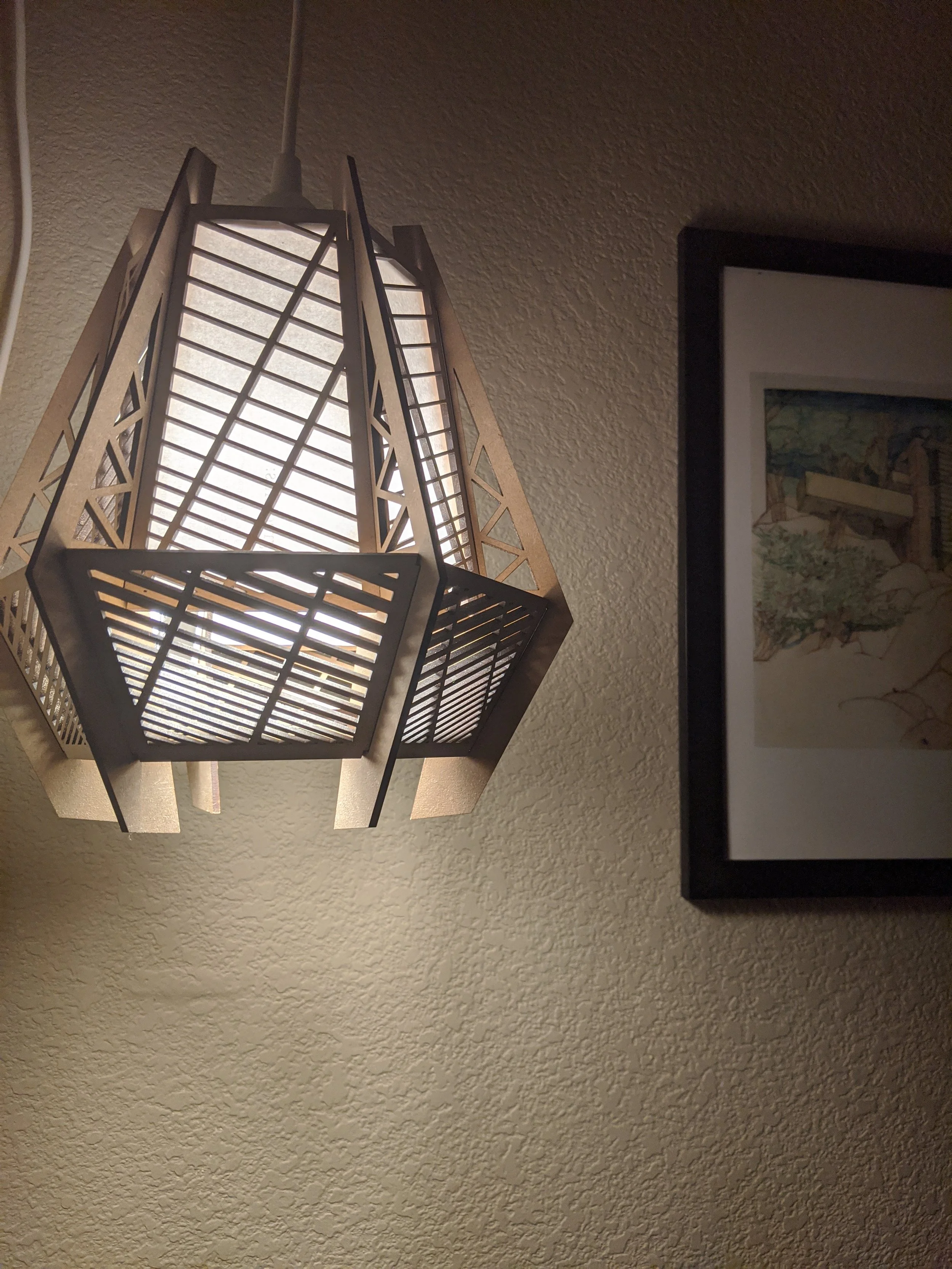 A laser-cut lampshade.