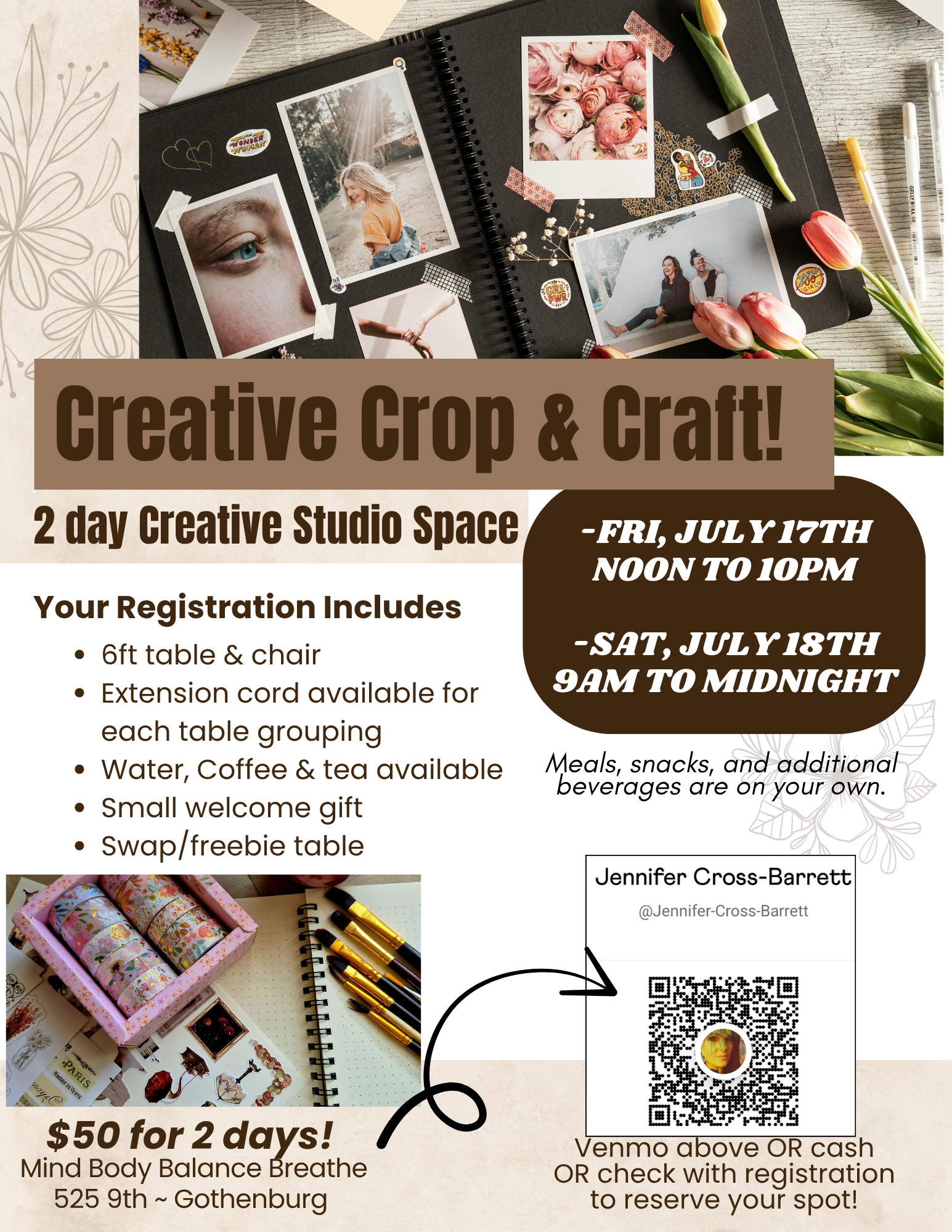 Creative Crop & Craft - 2 day Creative Studio Space