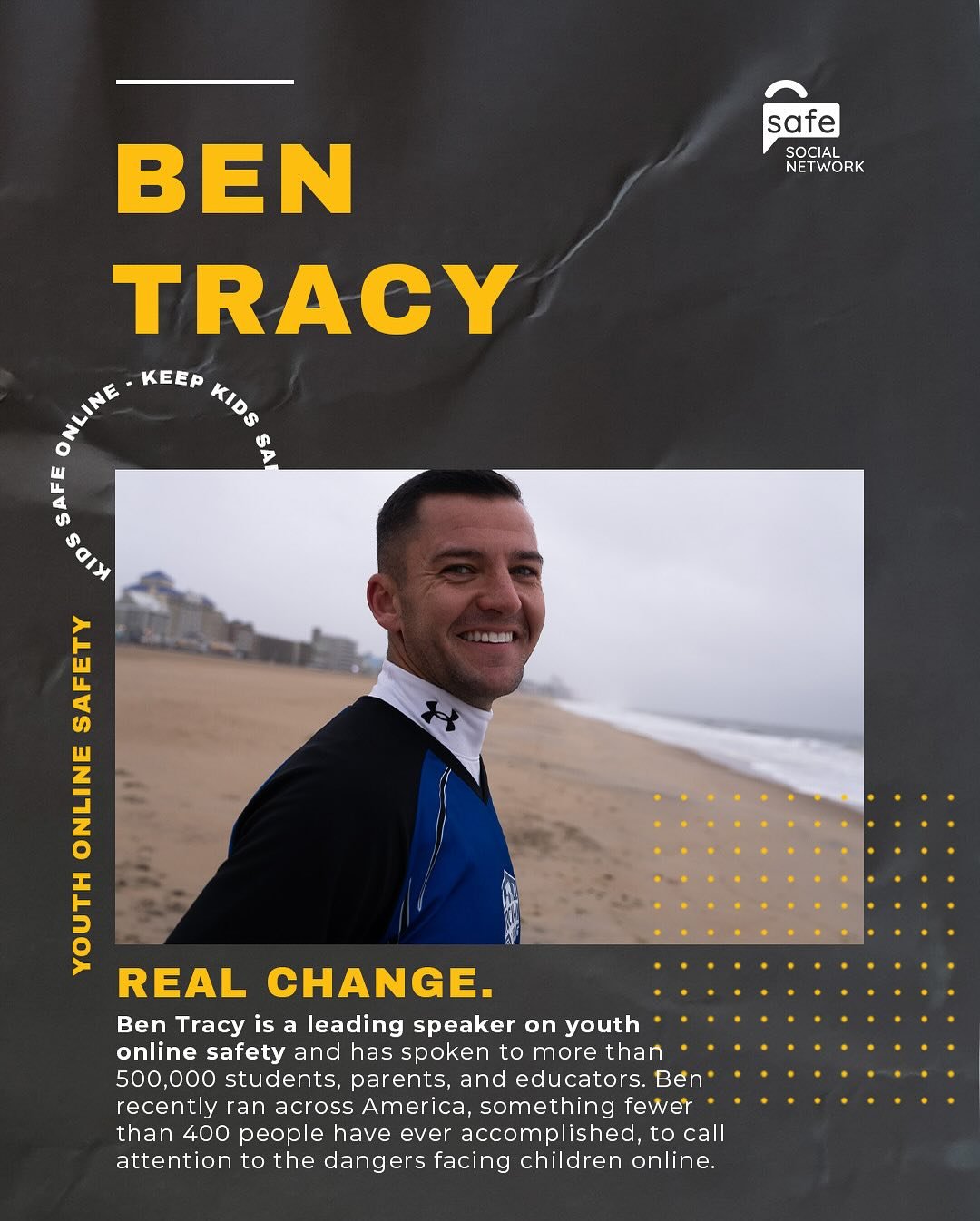 We are now booking online safety presentations for the 2025-26 school year. 

Since 2018, I&rsquo;ve spoken to more than 500,000 students, parents and educators about the dangers facing children online. 

Last year, I ran across America to call atten
