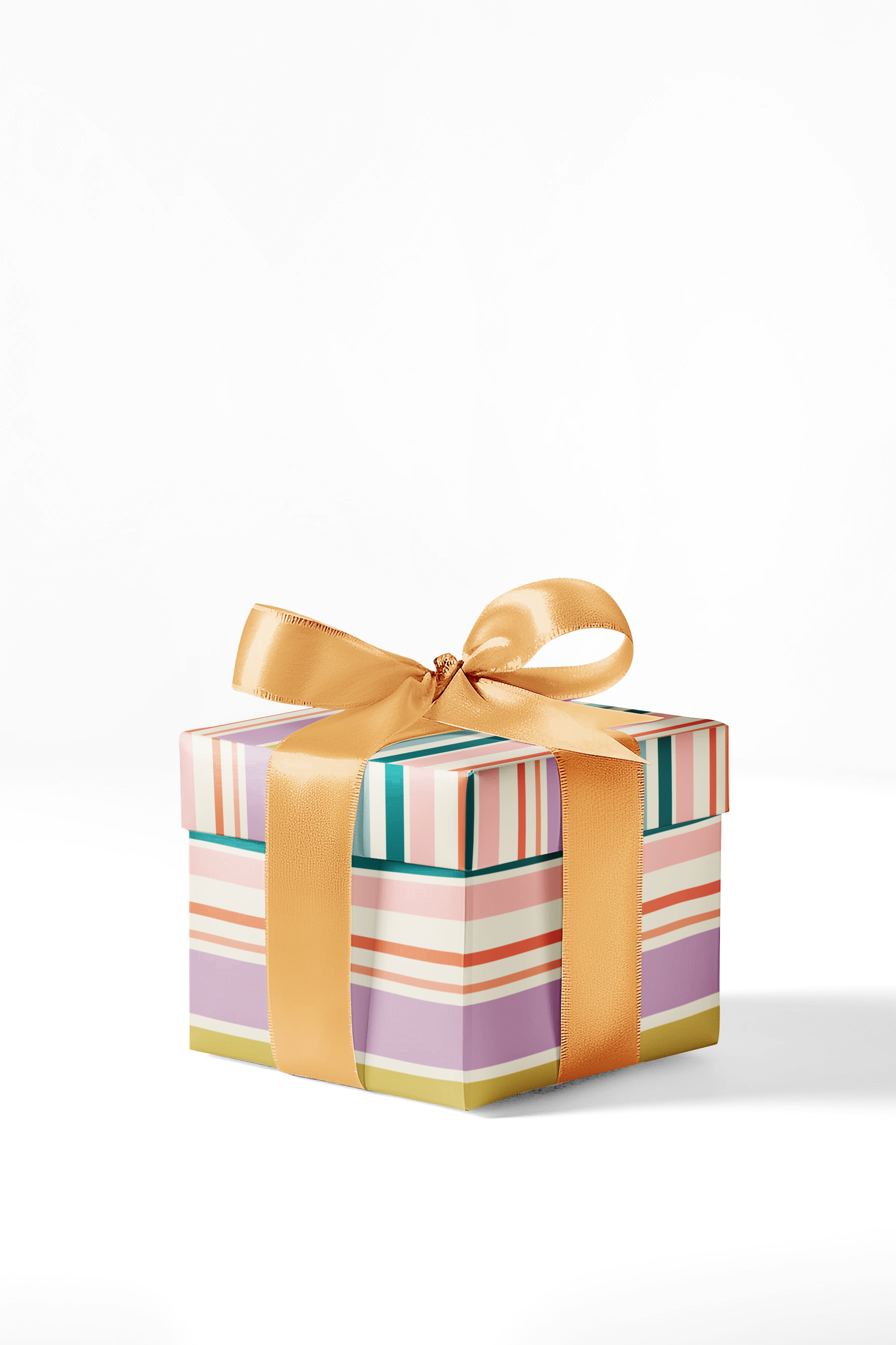 A premium wrapping paper sheet featuring a varied candy stripe in punchy Spring colors anchored by a rich cream. Perfect for any occasion!