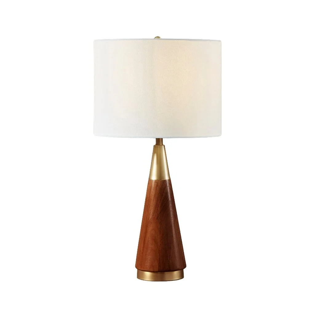 MCM Pecan & Gold Table Lamp