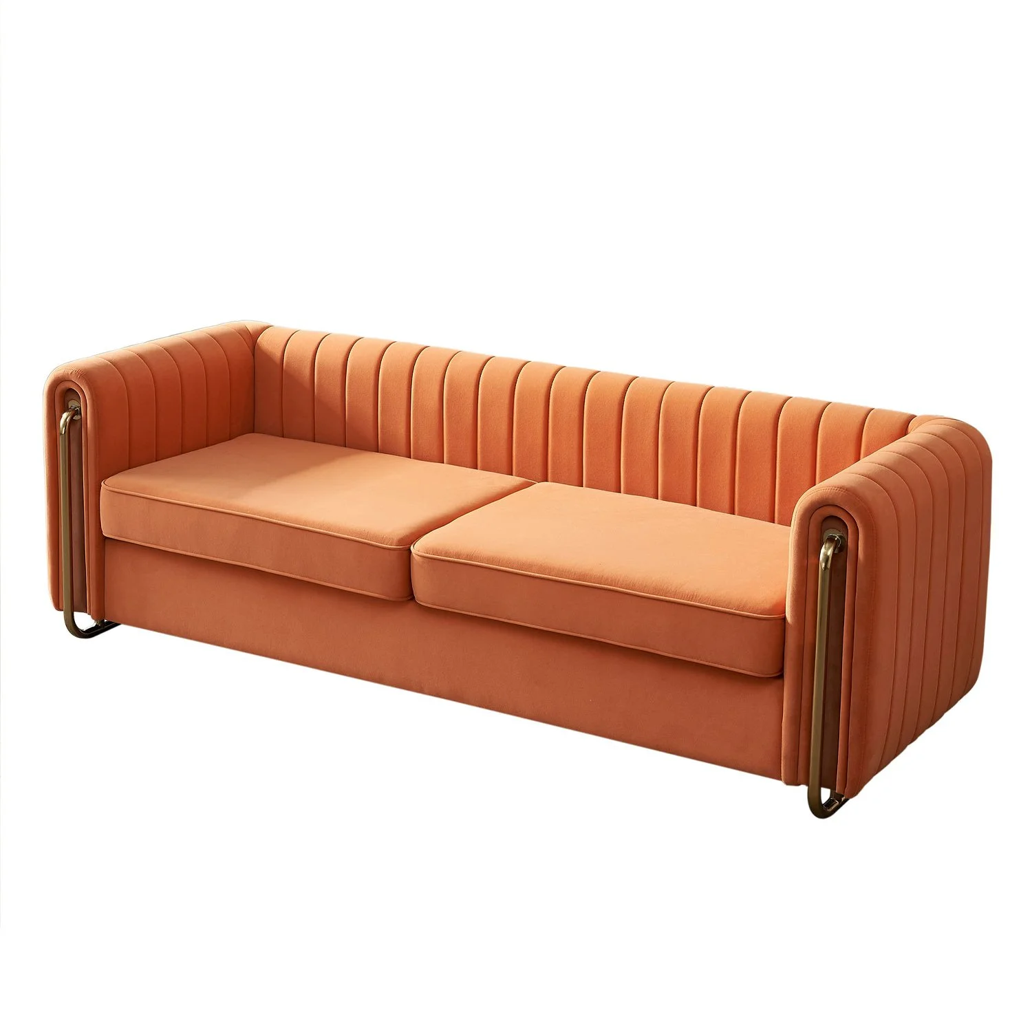 Vintage Velvet Orange Sofa