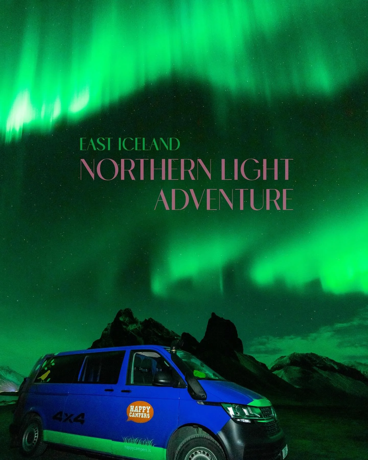 💚 Best places to capture Aurora in East Iceland 
Here we are on the Happy Aurora Hunting Adventure. 
What picture is your favorite? 

28 October. What an amazing night! 

Roaming with @happycampers_ in East Iceland 🇮🇸 

#aurora #iceland #roadtrip 