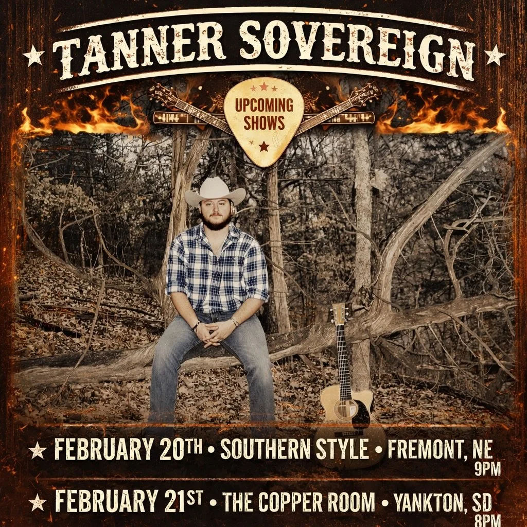 UPCOMING SHOWS!
Feb. 20th - Southern Style (Full band)
Feb. 21st - The Copper Room (acoustic)

Me and the band have been looking forward to finally playing at Southern Style. We&rsquo;ve been working our tails off to make this show the best one yet s