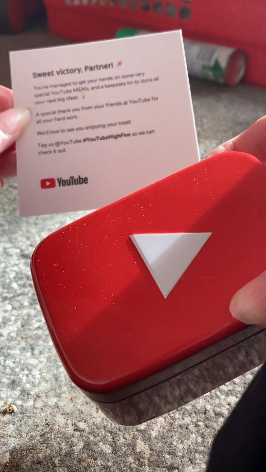 YouTube sent me a mysterious package... wait... it's M&Ms?! @youtube #youtubehighfive
