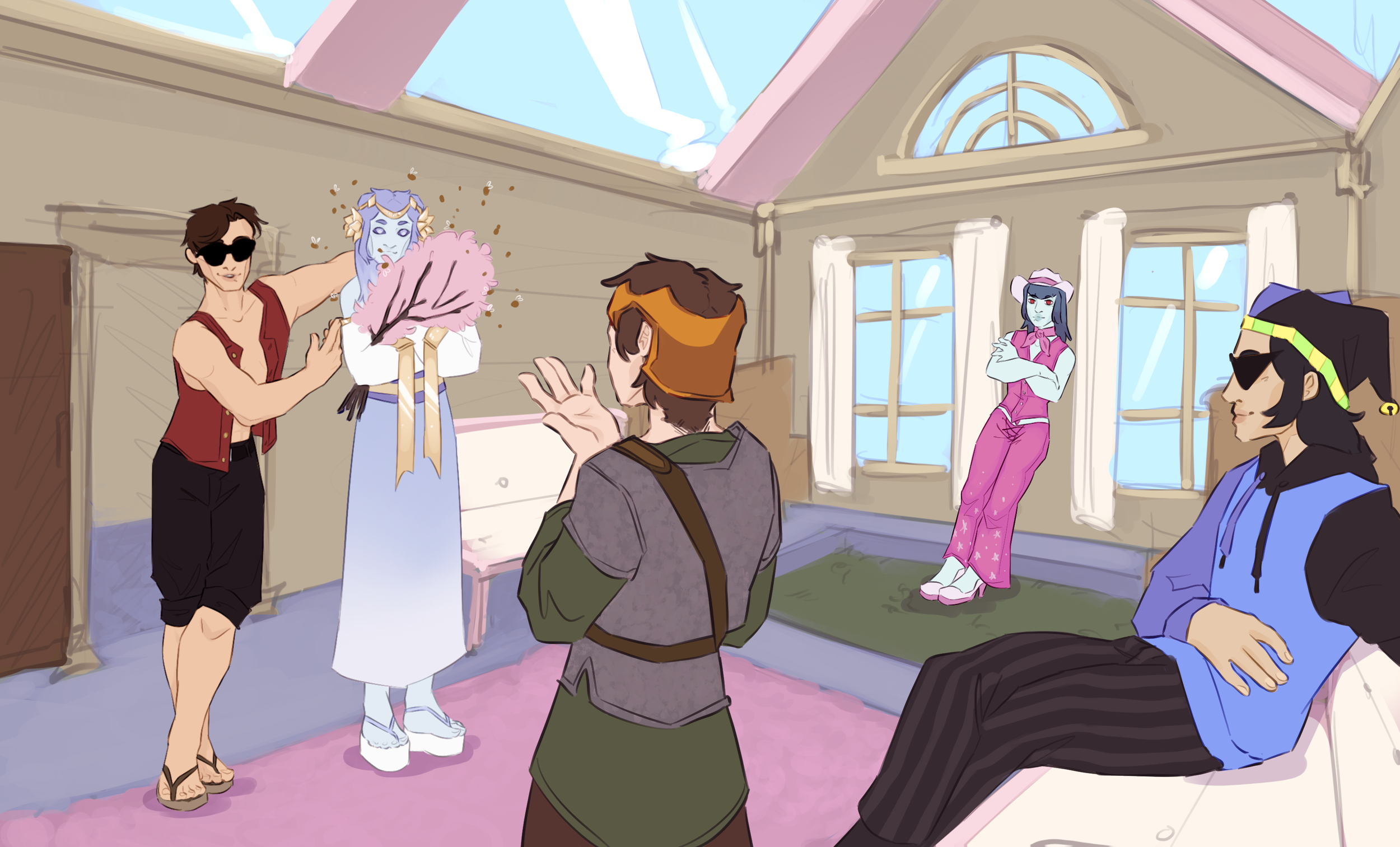 Fleetmaster Ciarán and Captain Namikkou present a thousand bees! Drawn by sidrunaad 24th January 2025