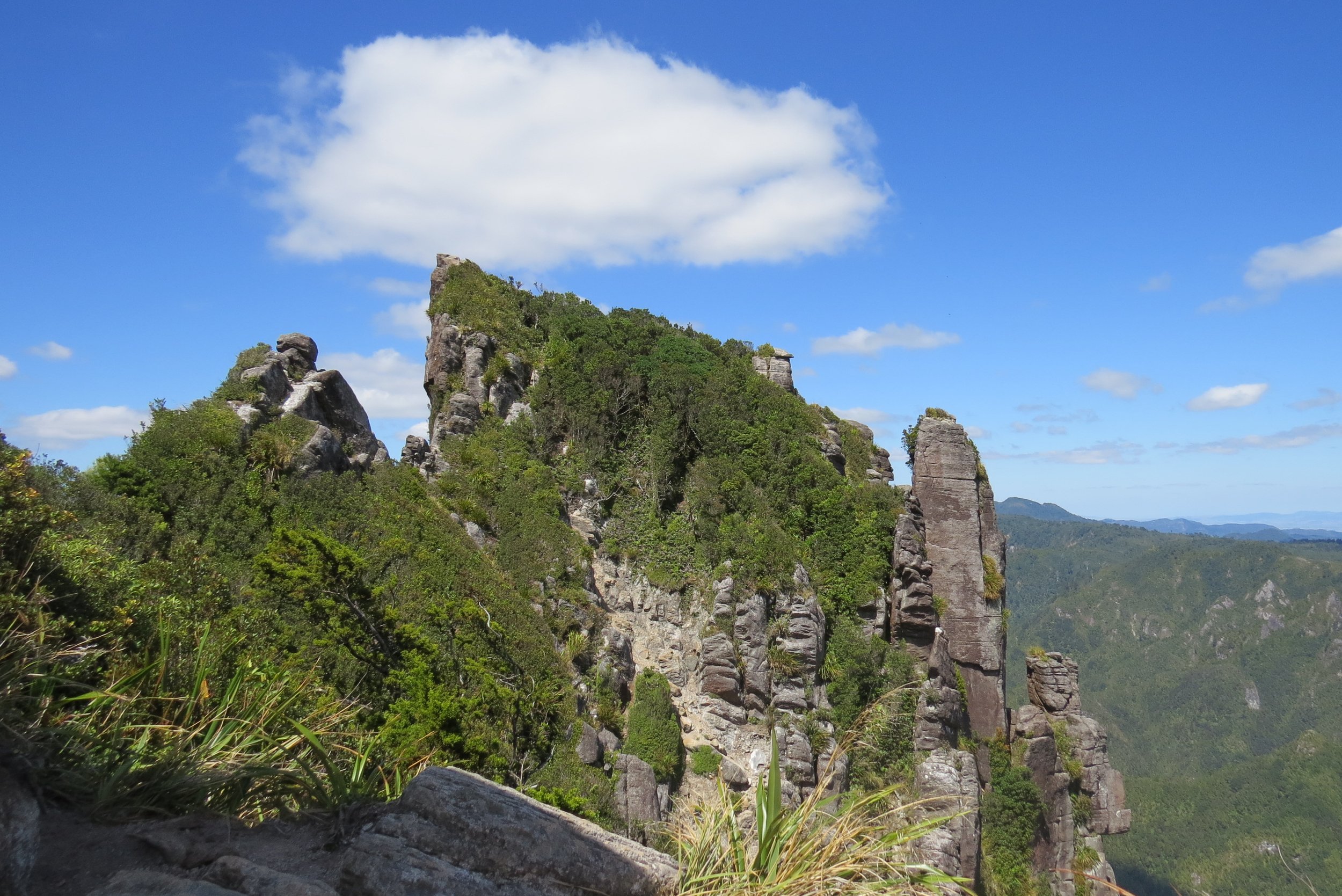 Rock formations caused by erosion after volcanic eruptions that occurred 20 million years ago.
