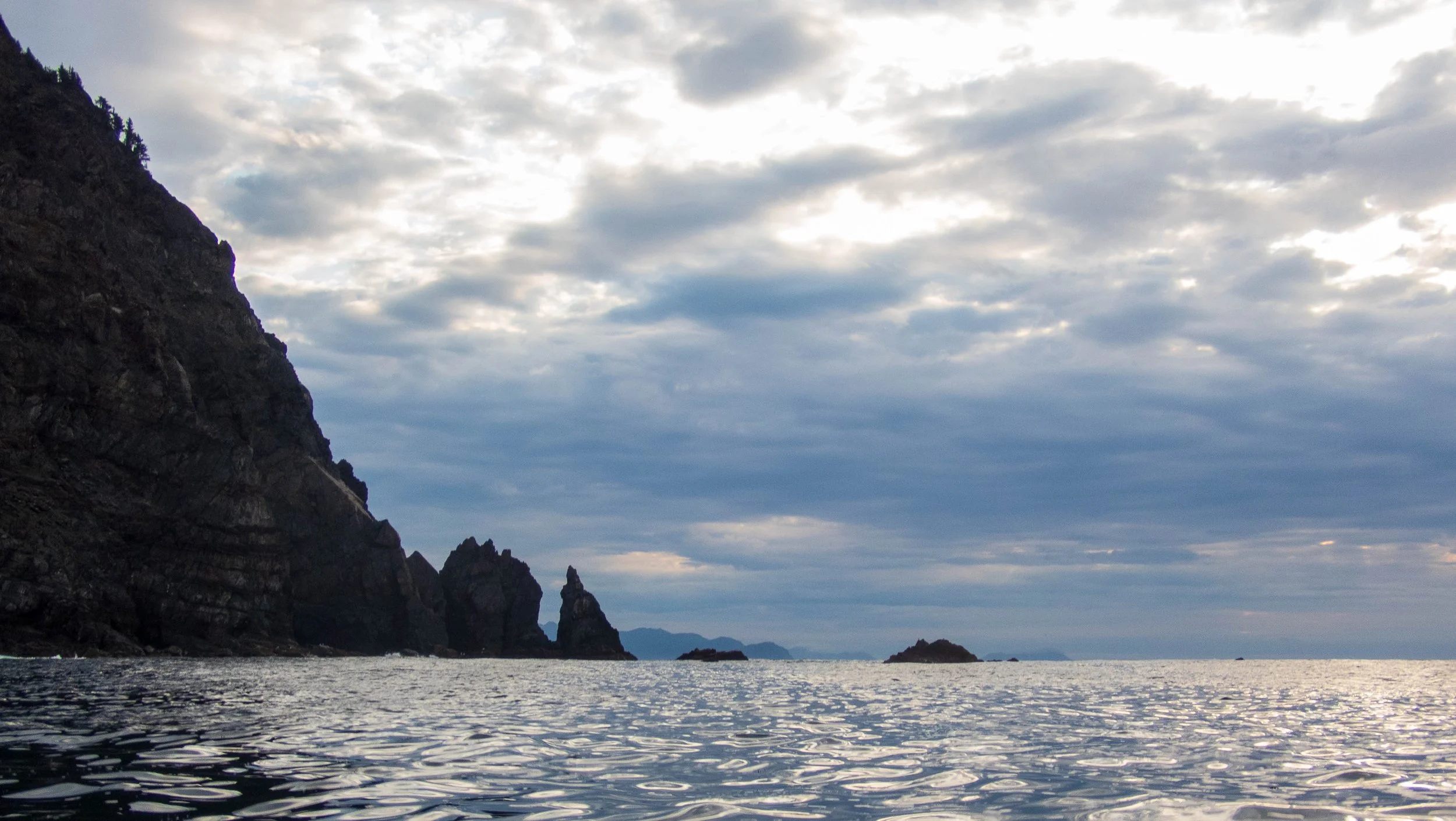 Heading around Gore Point at ~ 6 a.m. in calm conditions
