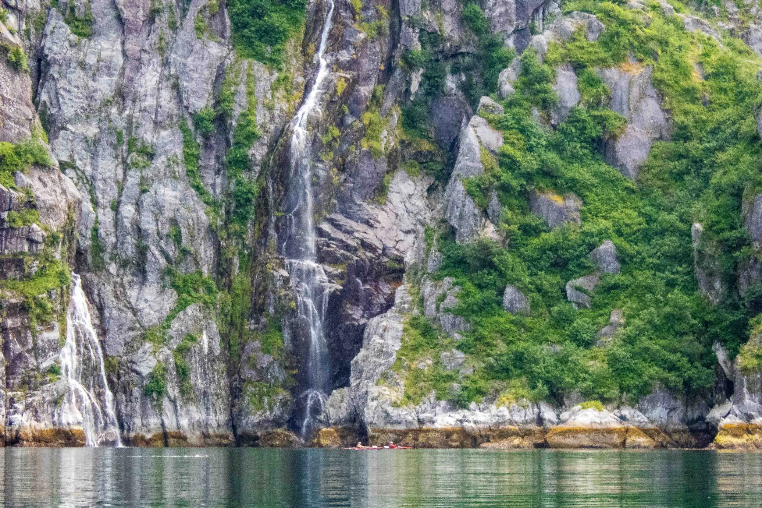 Stuart &amp; Franca below a waterfall