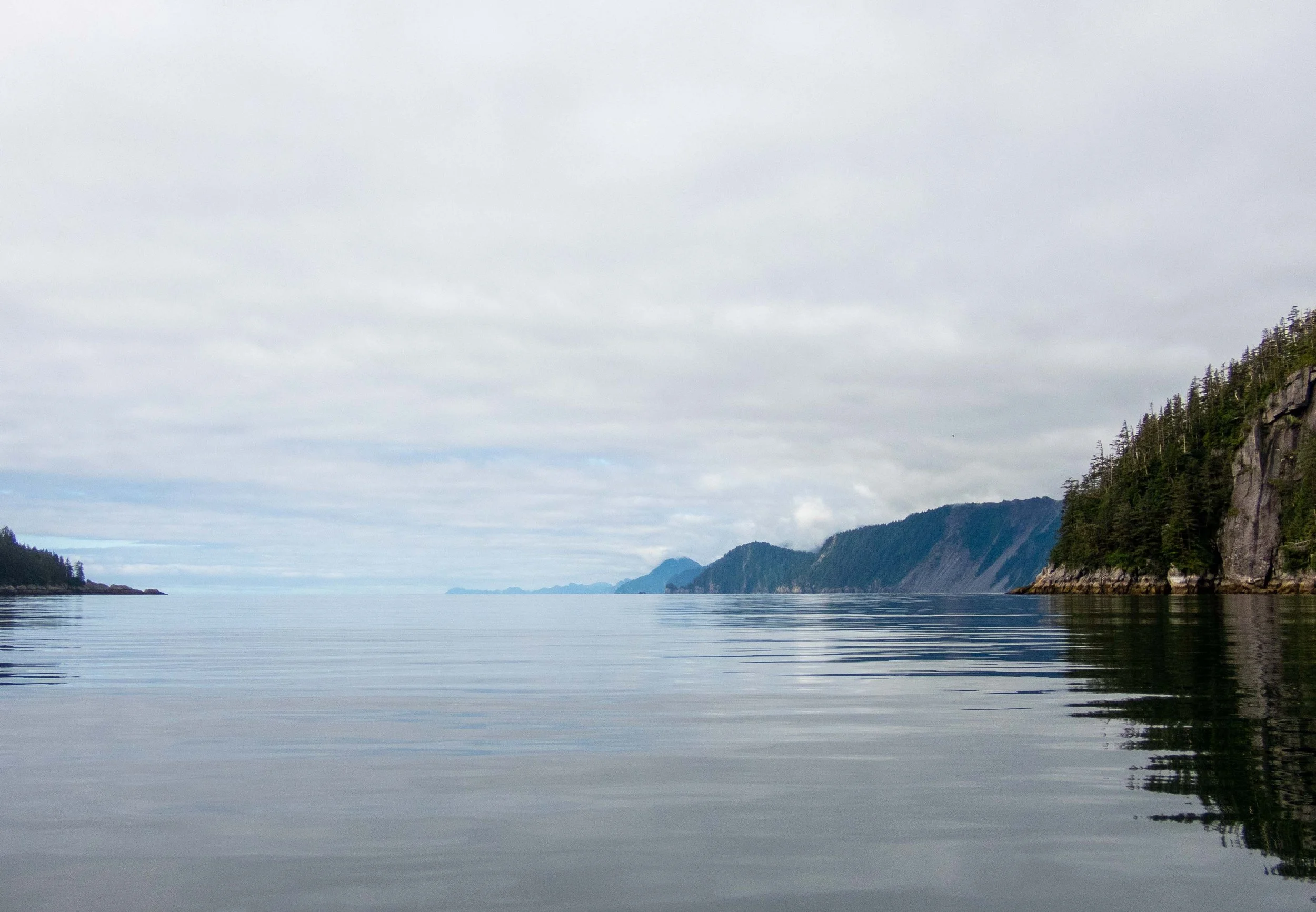 The view west - gratifying to see Gore Point so far away. What a long way we had paddled!