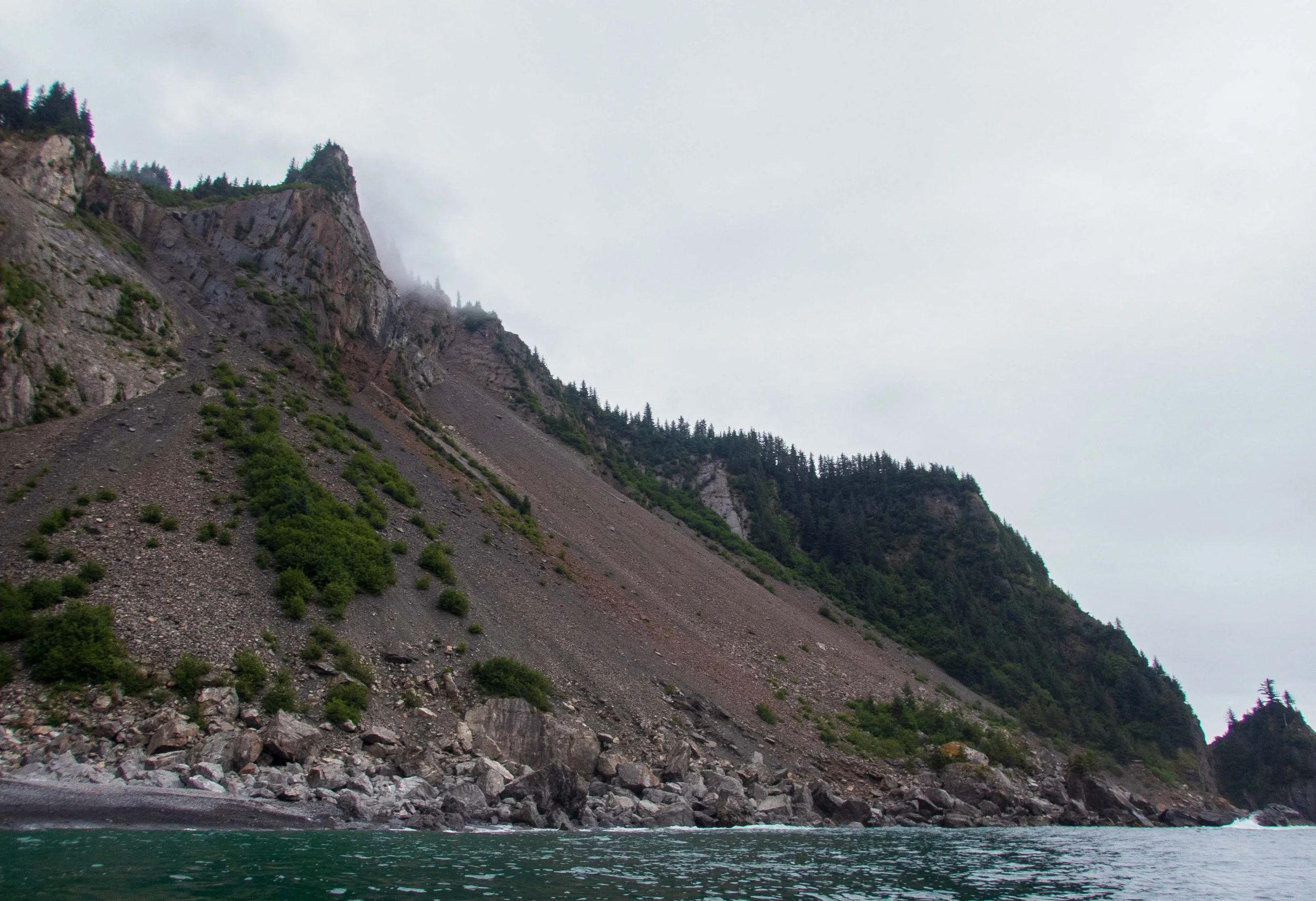 Stark cliffs along the Resurrection Bay shore